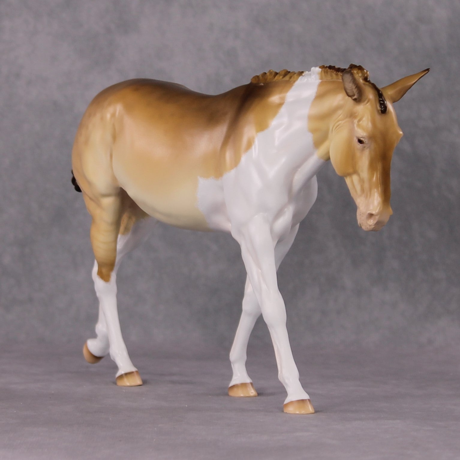 "Purdy Toasted" OOAK Custom Amber Champagne Tobiano Mule By Tiffany Purdy - GemStone Series