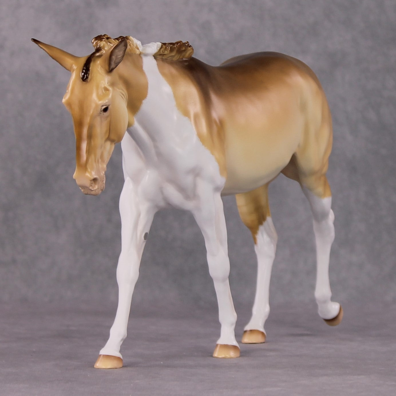 "Purdy Toasted" OOAK Custom Amber Champagne Tobiano Mule By Tiffany Purdy - GemStone Series