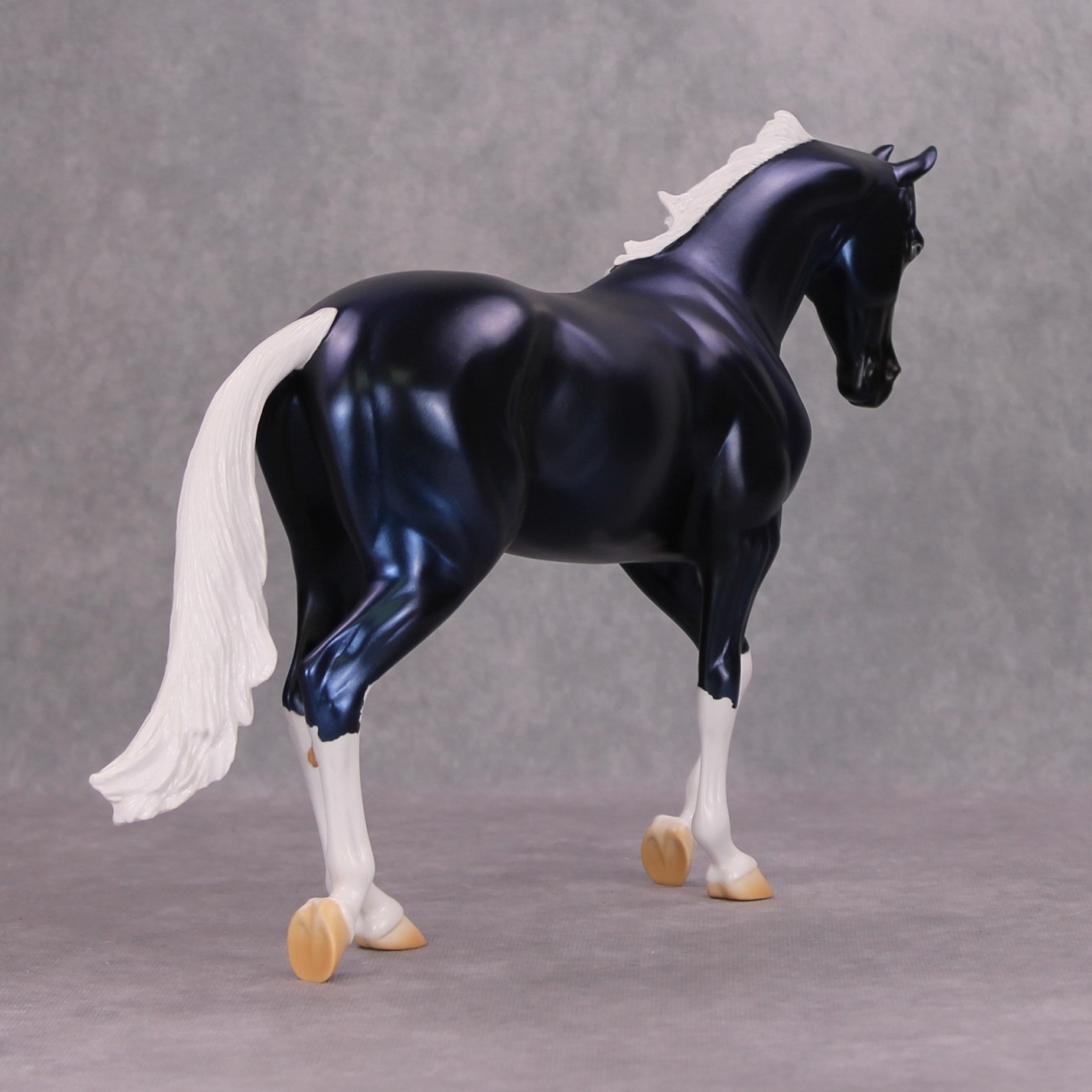 Chromed Out OOAK Blue Metallic Deco Thoroughbred By Jamie Adamson MM24