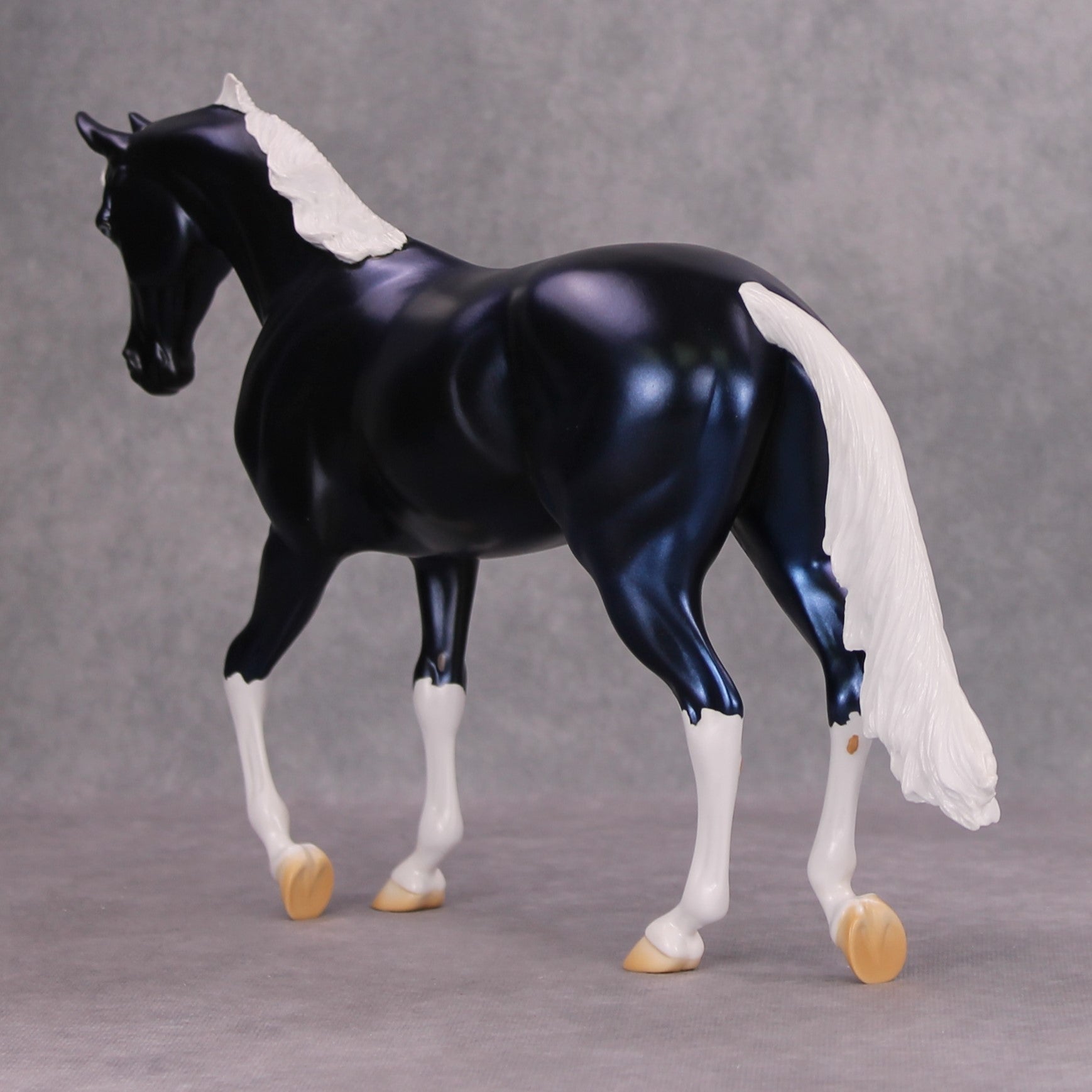 Chromed Out OOAK Blue Metallic Deco Thoroughbred By Jamie Adamson MM24