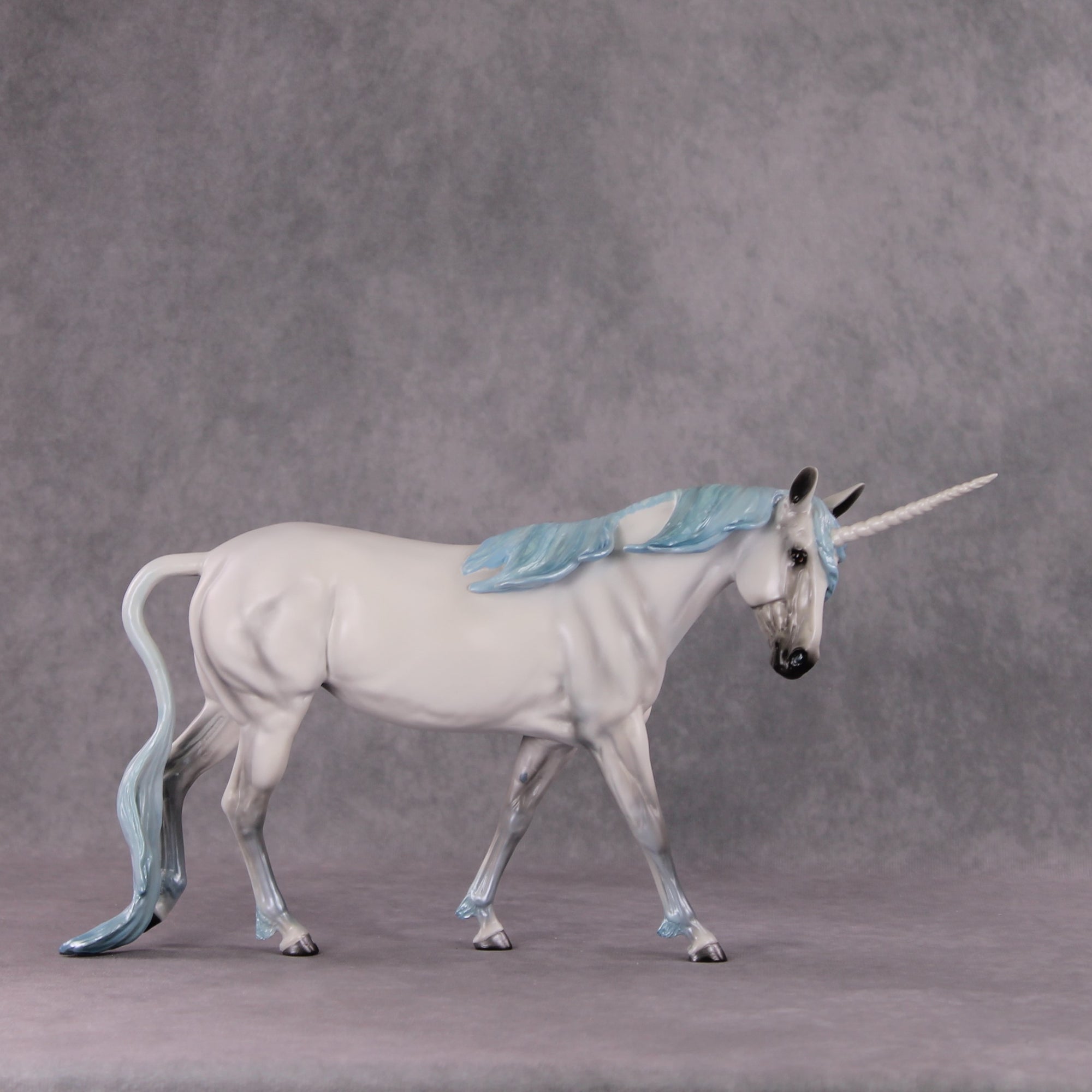 "The Last Mulicorn" OOAK Custom Blue Pearl Unicorn Mule By Tiffany Purdy - GemStone Series