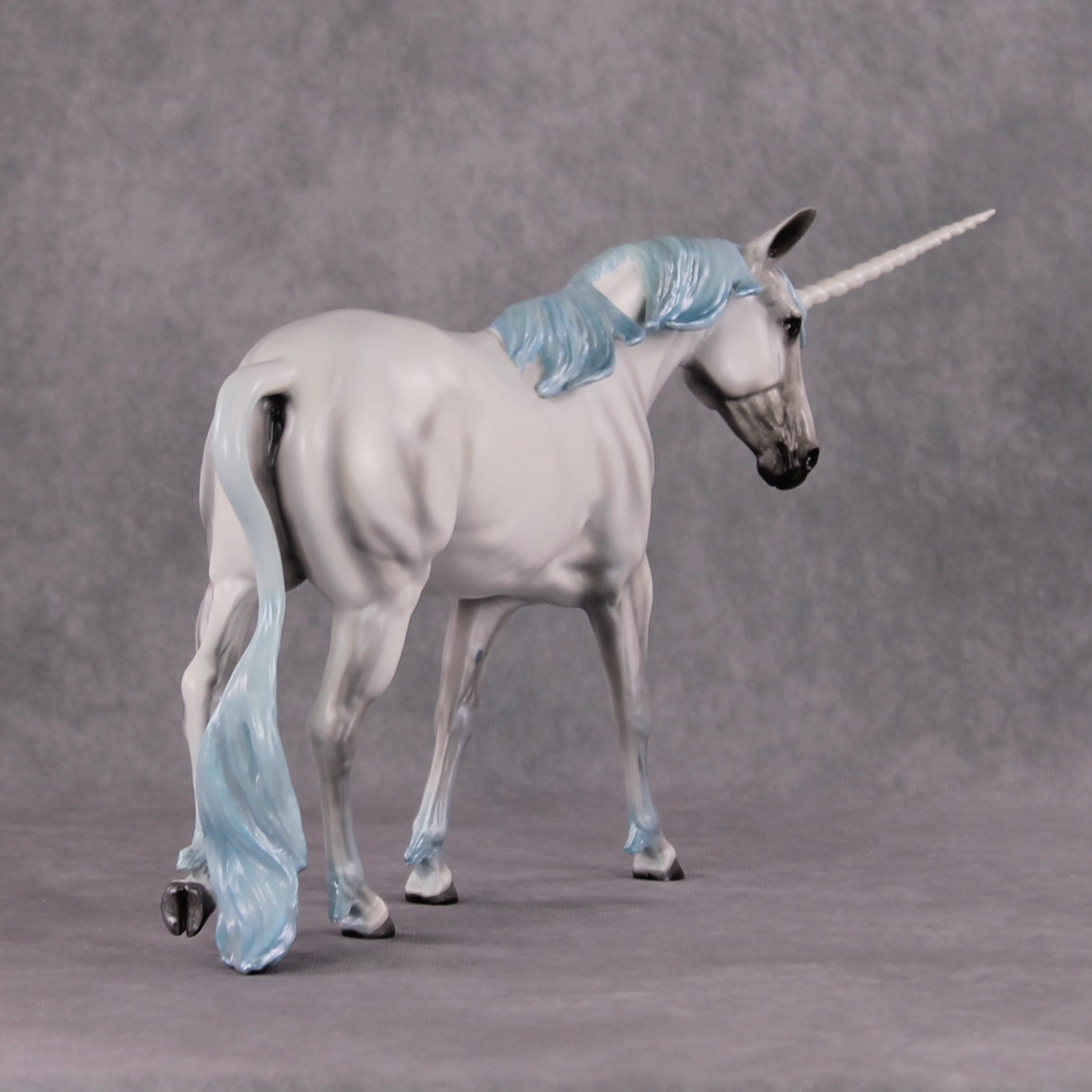 "The Last Mulicorn" OOAK Custom Blue Pearl Unicorn Mule By Tiffany Purdy - GemStone Series