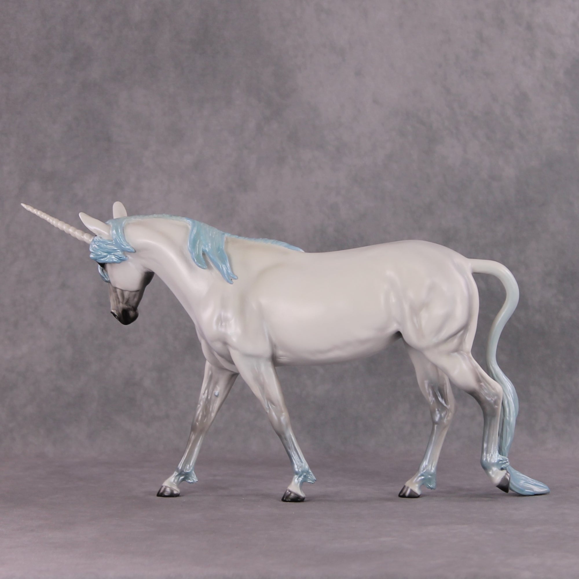"The Last Mulicorn" OOAK Custom Blue Pearl Unicorn Mule By Tiffany Purdy - GemStone Series