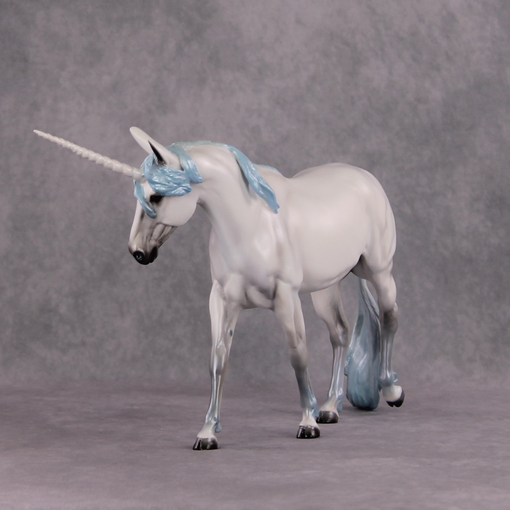 "The Last Mulicorn" OOAK Custom Blue Pearl Unicorn Mule By Tiffany Purdy - GemStone Series