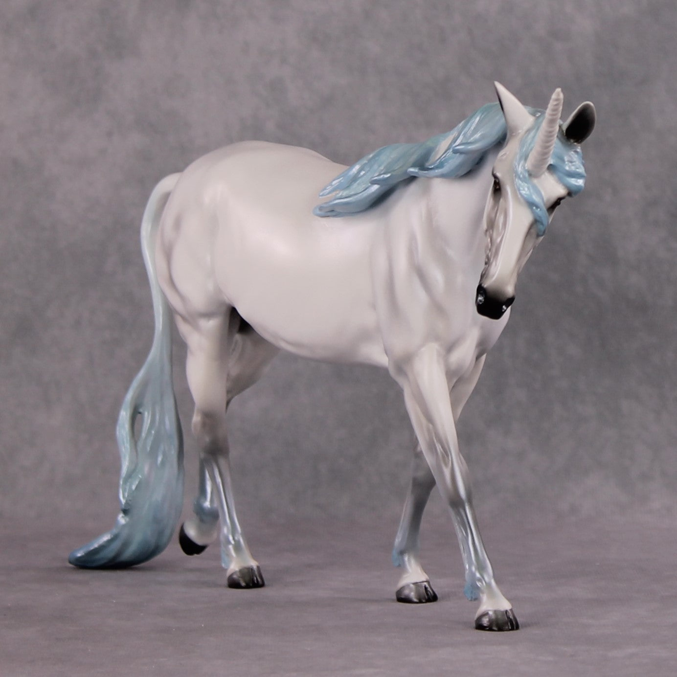 "The Last Mulicorn" OOAK Custom Blue Pearl Unicorn Mule By Tiffany Purdy - GemStone Series