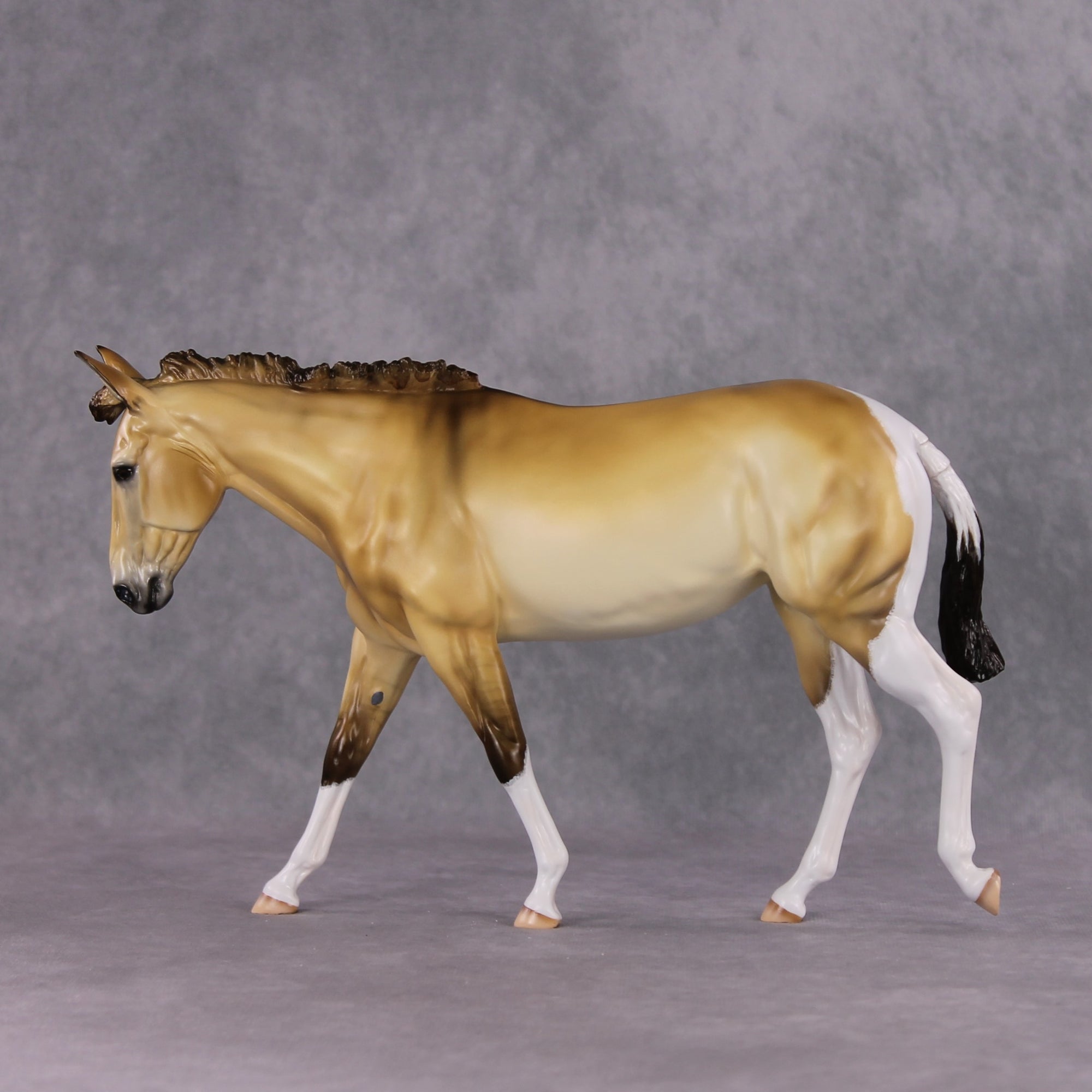 "Workin Purdy Dun" OOAK Custom Golden Dun Pinto Mule By Tiffany Purdy - GemStone Series