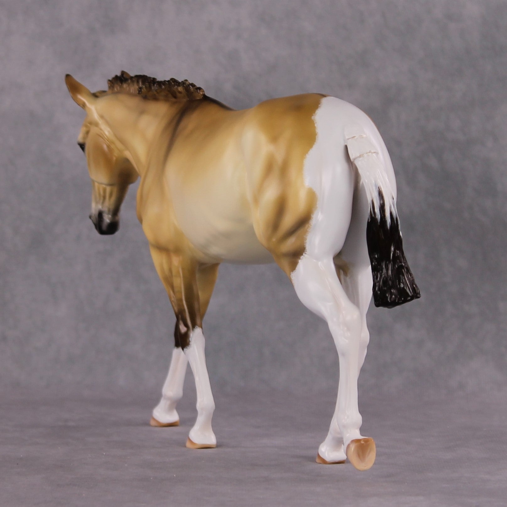 "Workin Purdy Dun" OOAK Custom Golden Dun Pinto Mule By Tiffany Purdy - GemStone Series