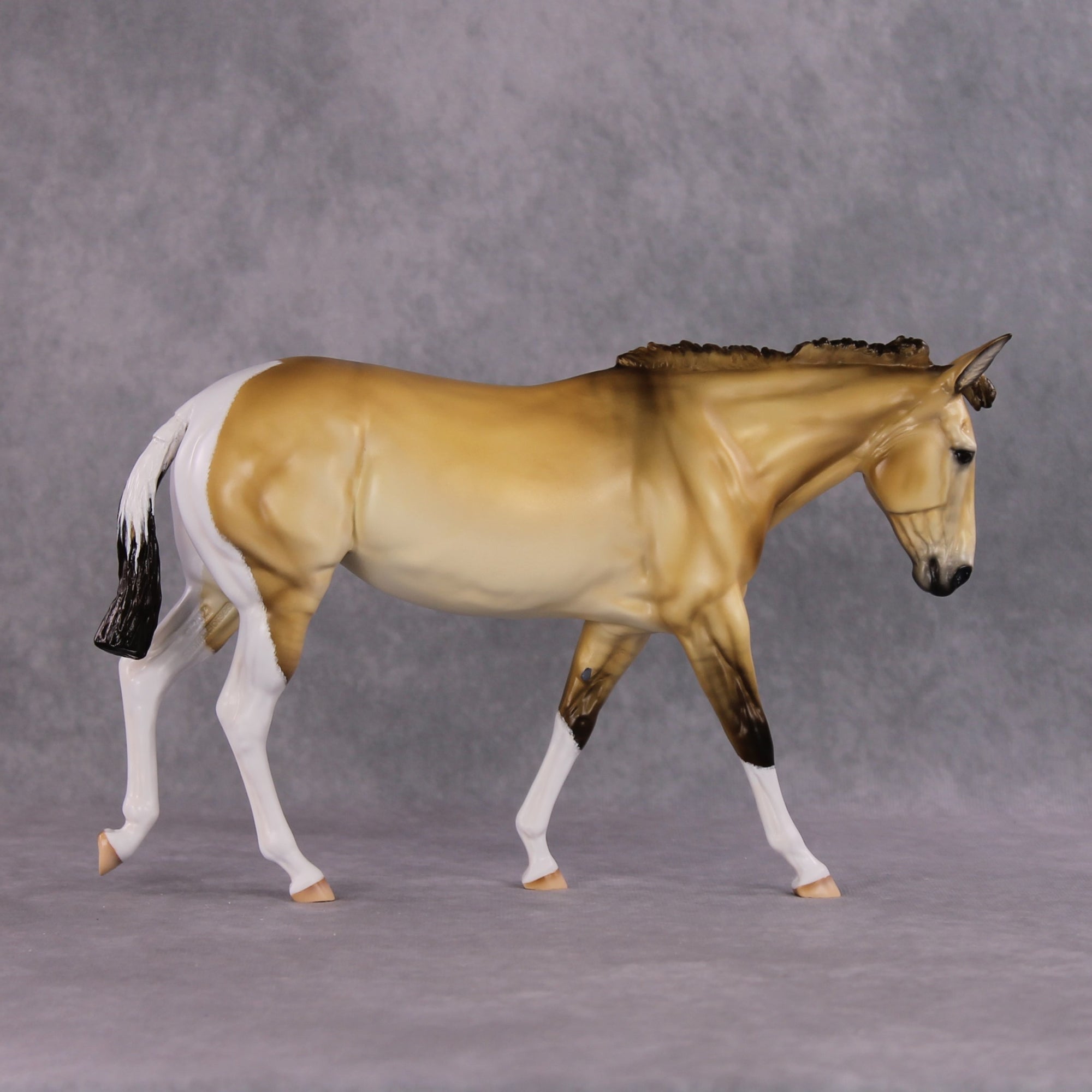 "Workin Purdy Dun" OOAK Custom Golden Dun Pinto Mule By Tiffany Purdy - GemStone Series