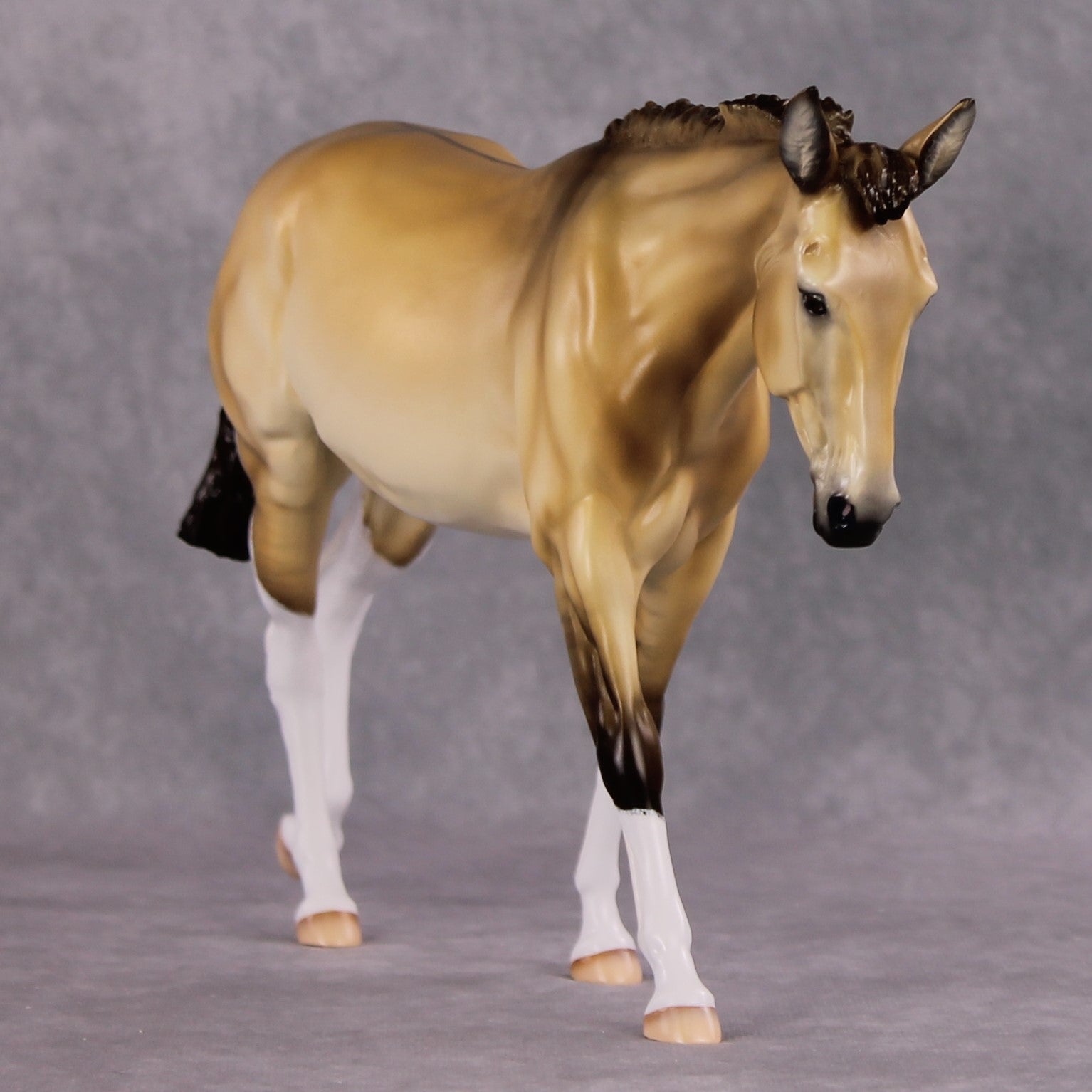 "Workin Purdy Dun" OOAK Custom Golden Dun Pinto Mule By Tiffany Purdy - GemStone Series