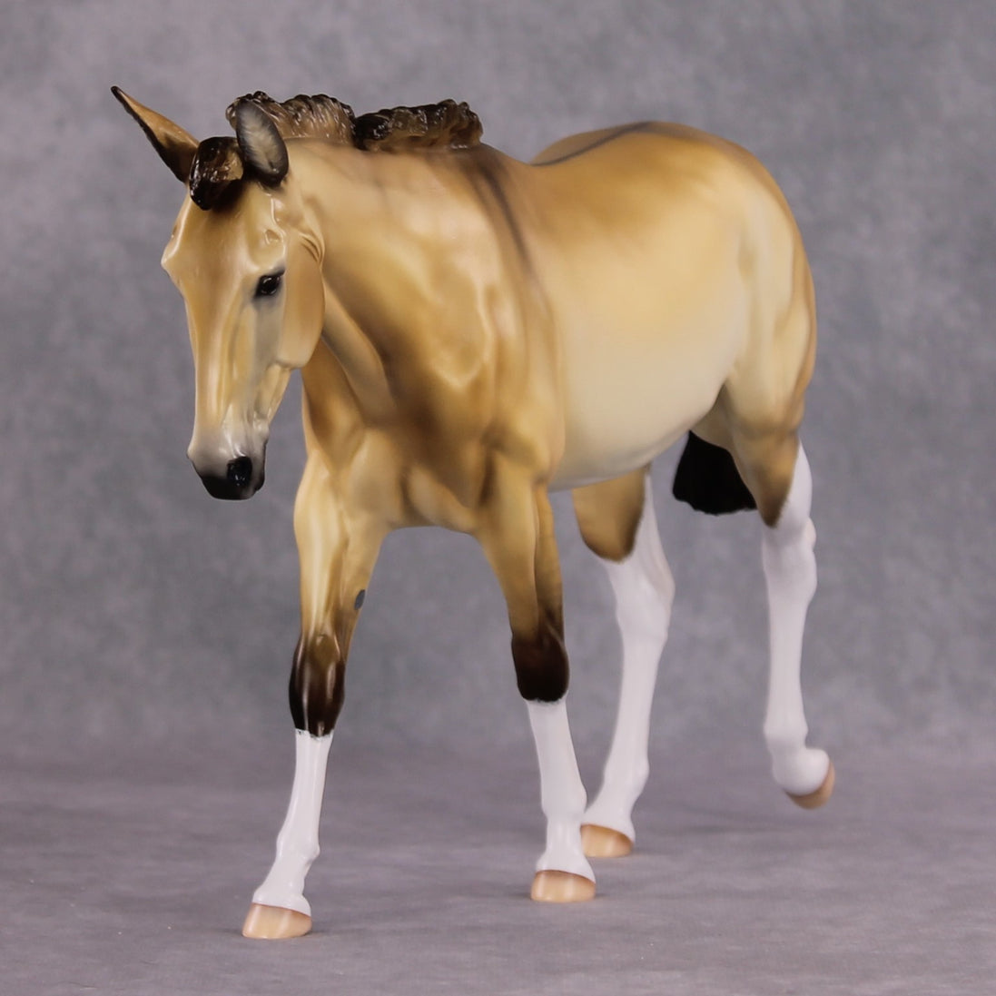 "Workin Purdy Dun" OOAK Custom Golden Dun Pinto Mule By Tiffany Purdy - GemStone Series