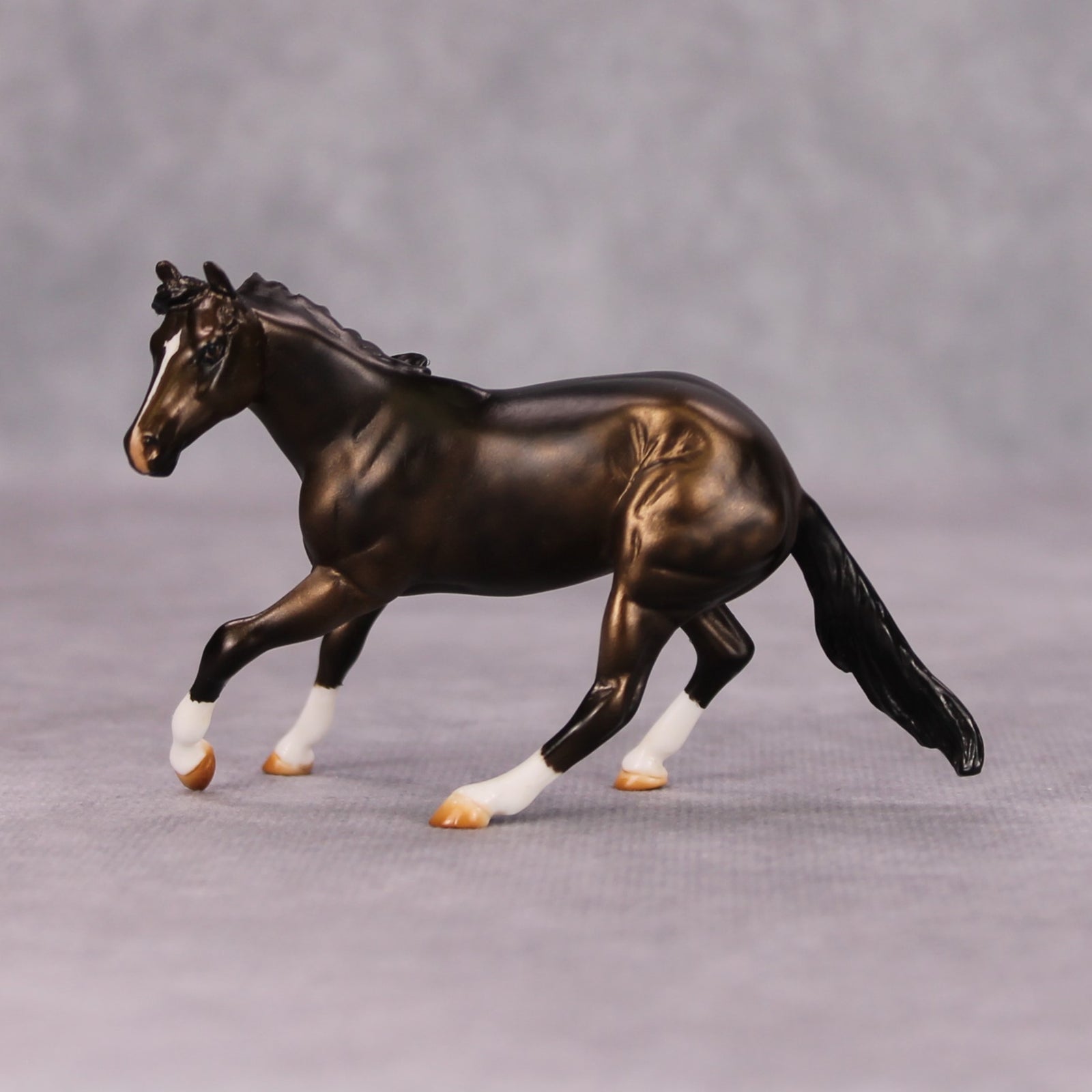 Bronzio OOAK Dappled Bay Tobiano Pebble Mule By Julie Keim MM24