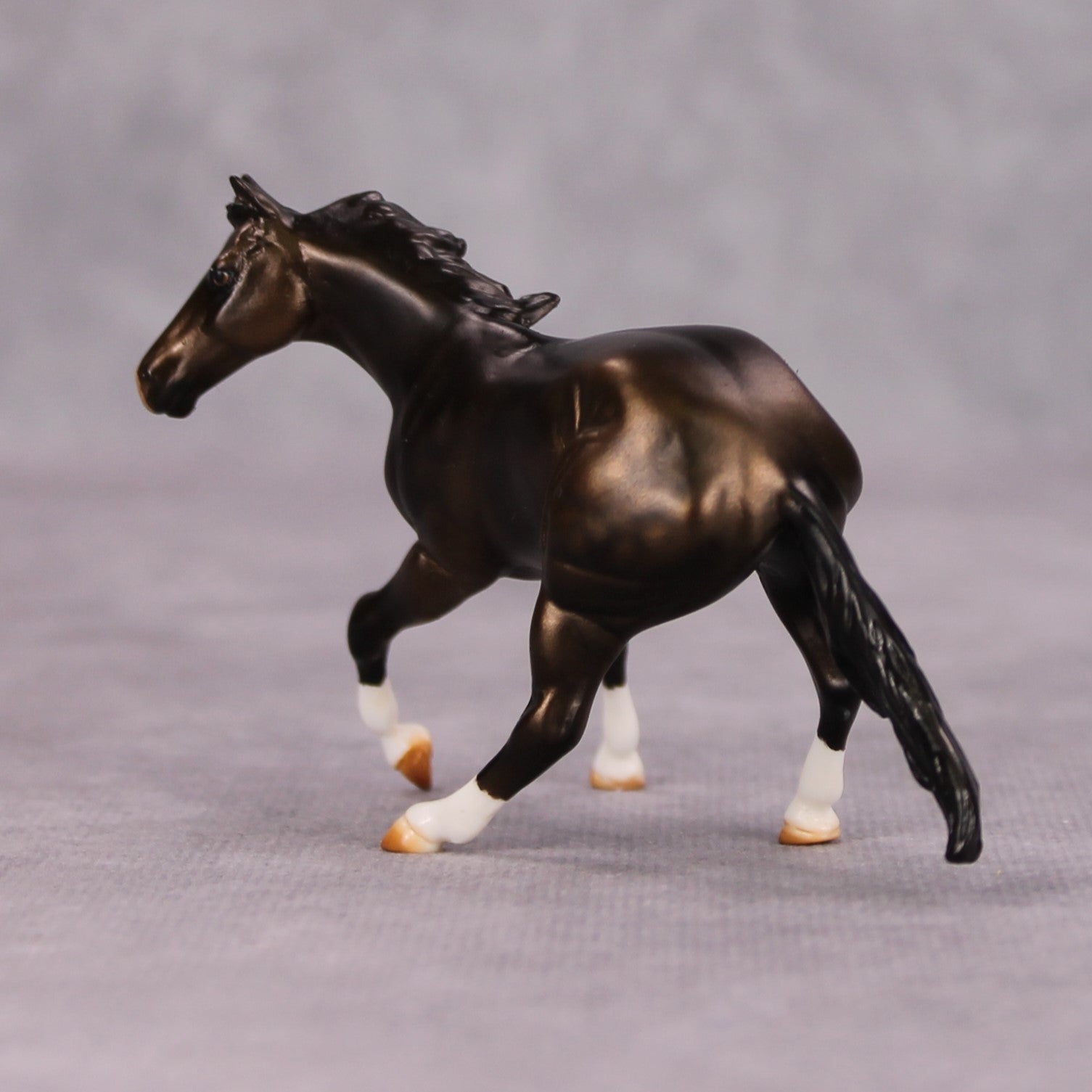 Bronzio OOAK Dappled Bay Tobiano Pebble Mule By Julie Keim MM24