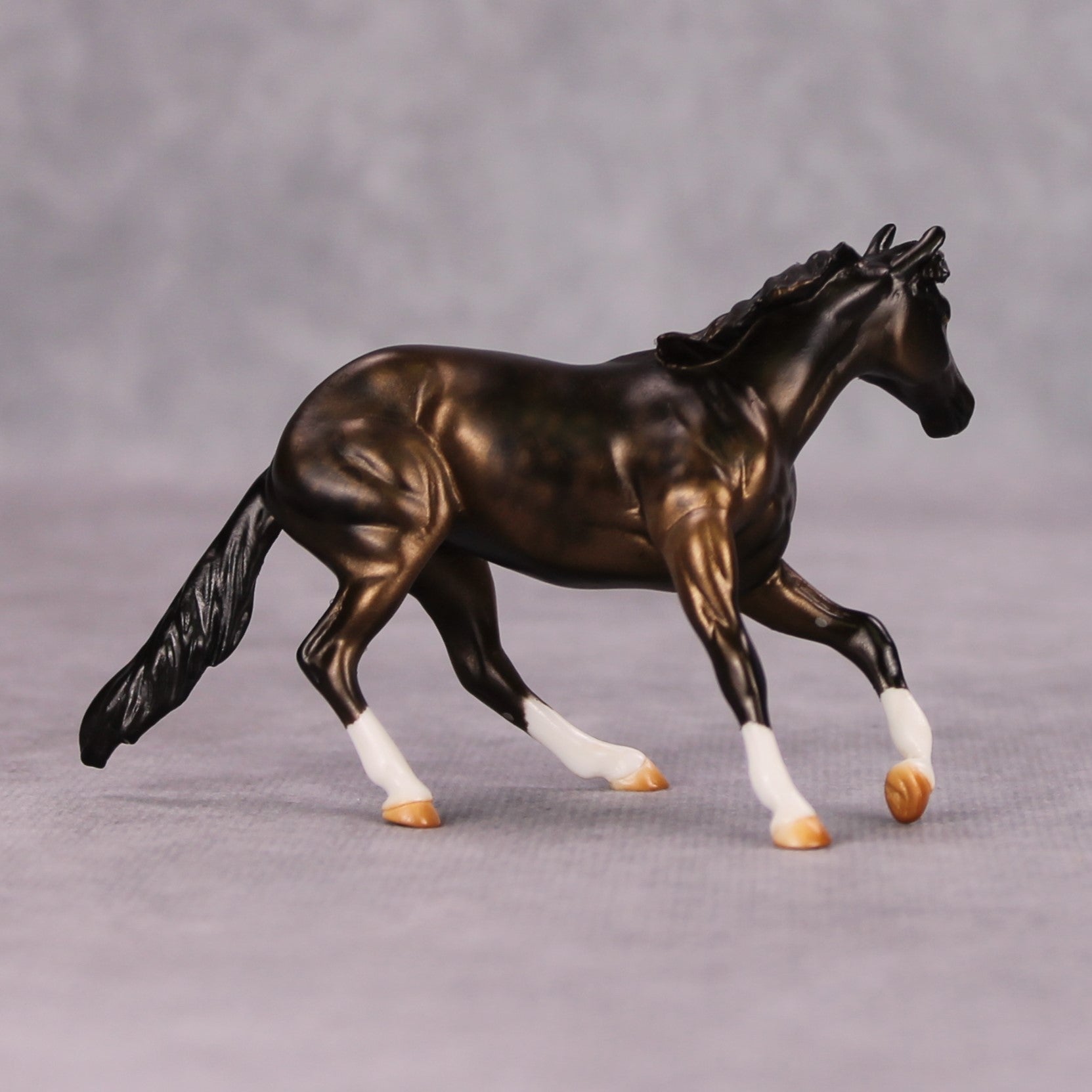 Bronzio OOAK Dappled Bay Tobiano Pebble Mule By Julie Keim MM24