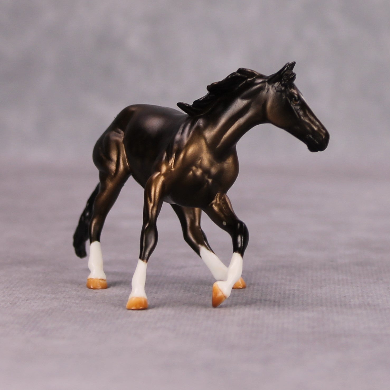 Bronzio OOAK Dappled Bay Tobiano Pebble Mule By Julie Keim MM24