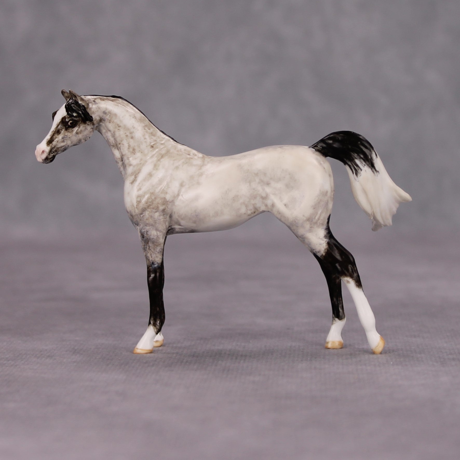 Moab OOAK Dapple Grey Custom Arabian Chip By Andrea Thomason MM24 MHP Auction Piece