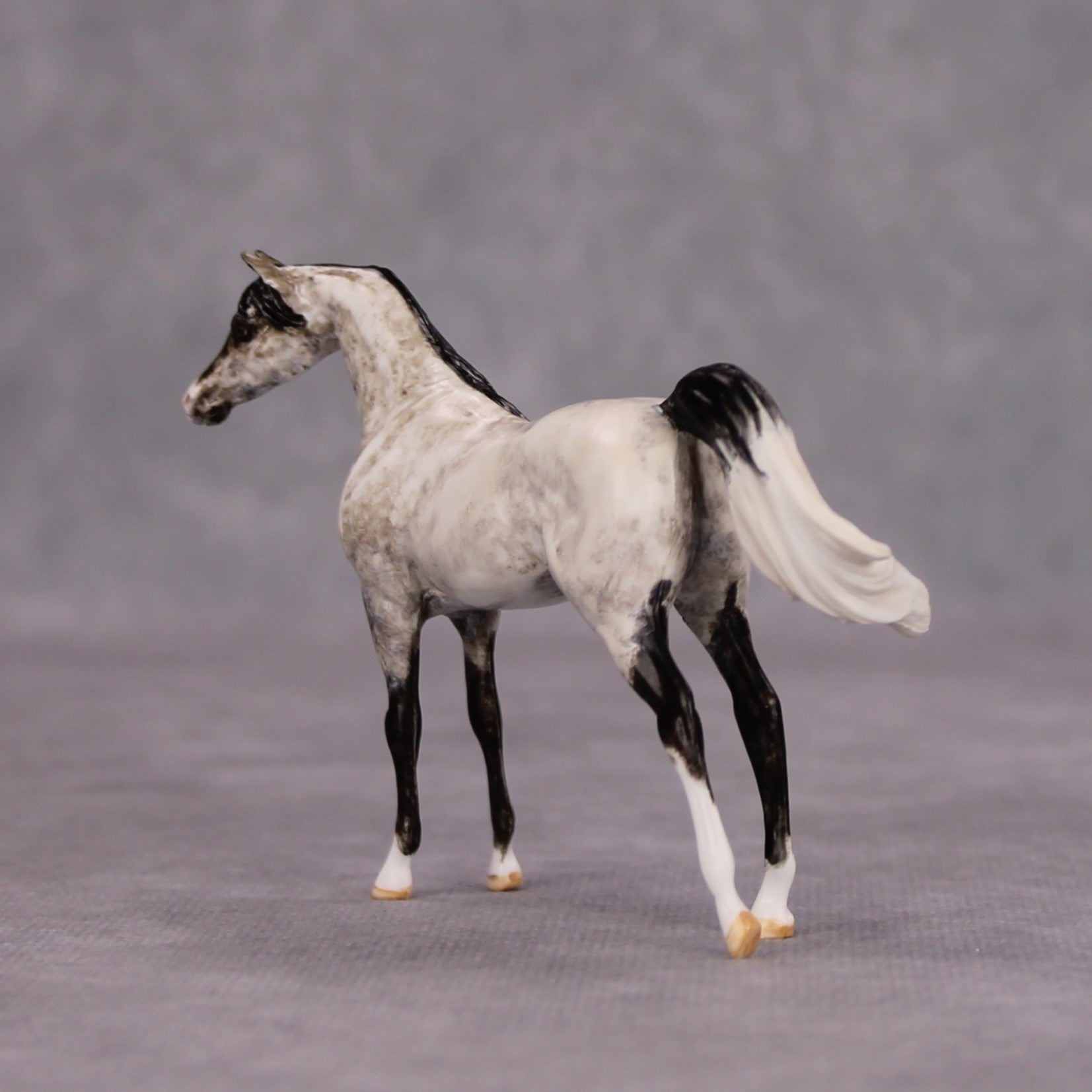 Moab OOAK Dapple Grey Custom Arabian Chip By Andrea Thomason MM24 MHP Auction Piece