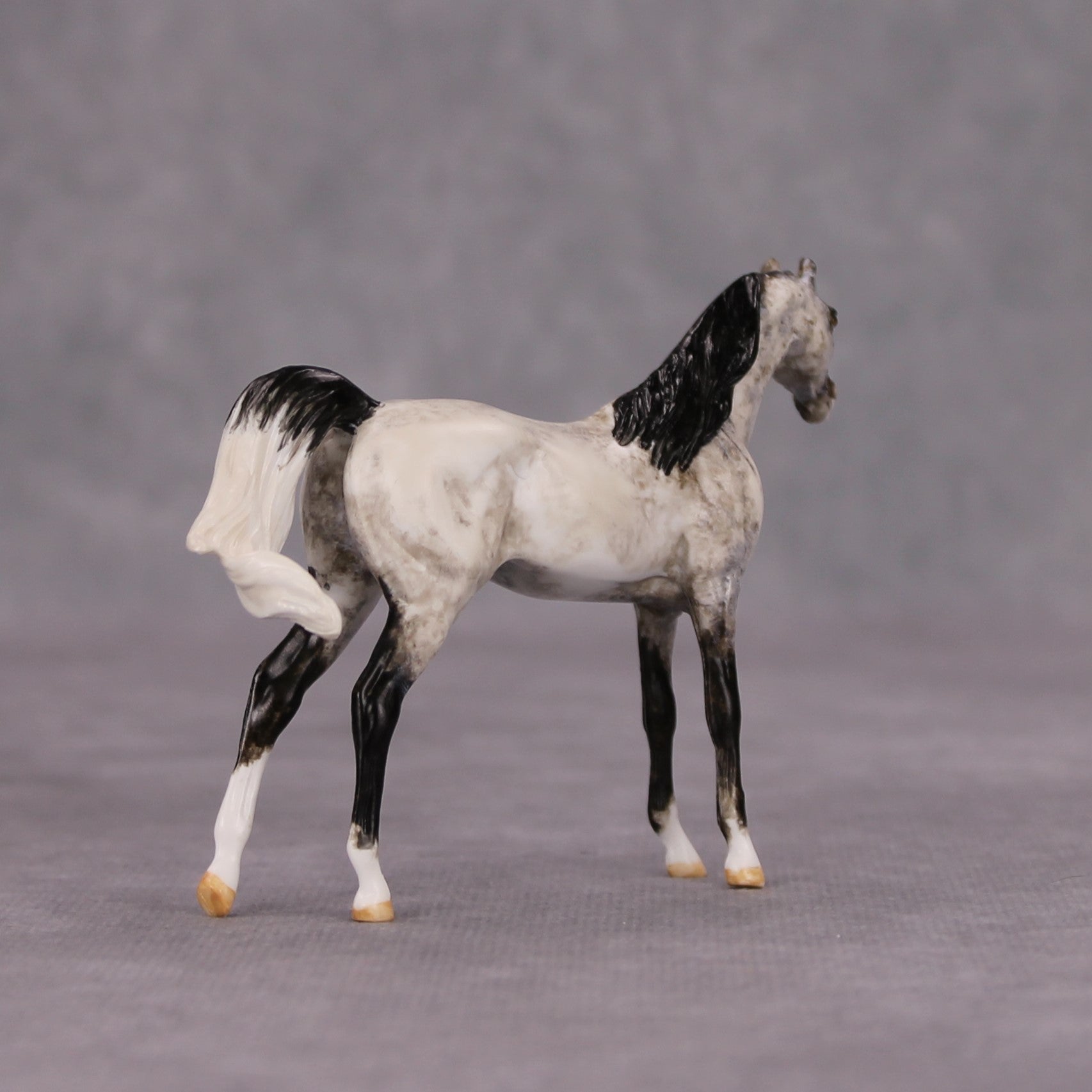 Moab OOAK Dapple Grey Custom Arabian Chip By Andrea Thomason MM24 MHP Auction Piece