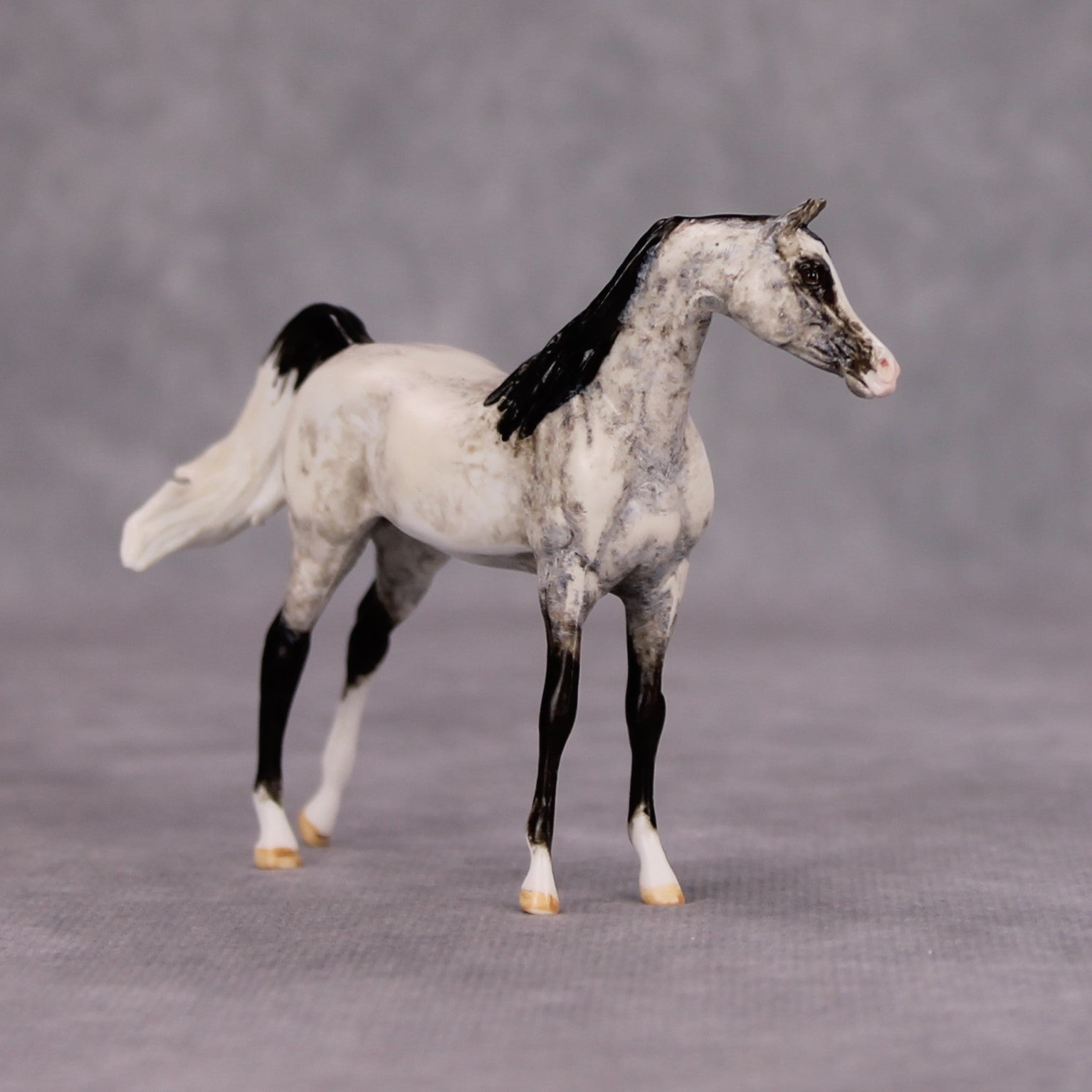 Moab OOAK Dapple Grey Custom Arabian Chip By Andrea Thomason MM24 MHP Auction Piece