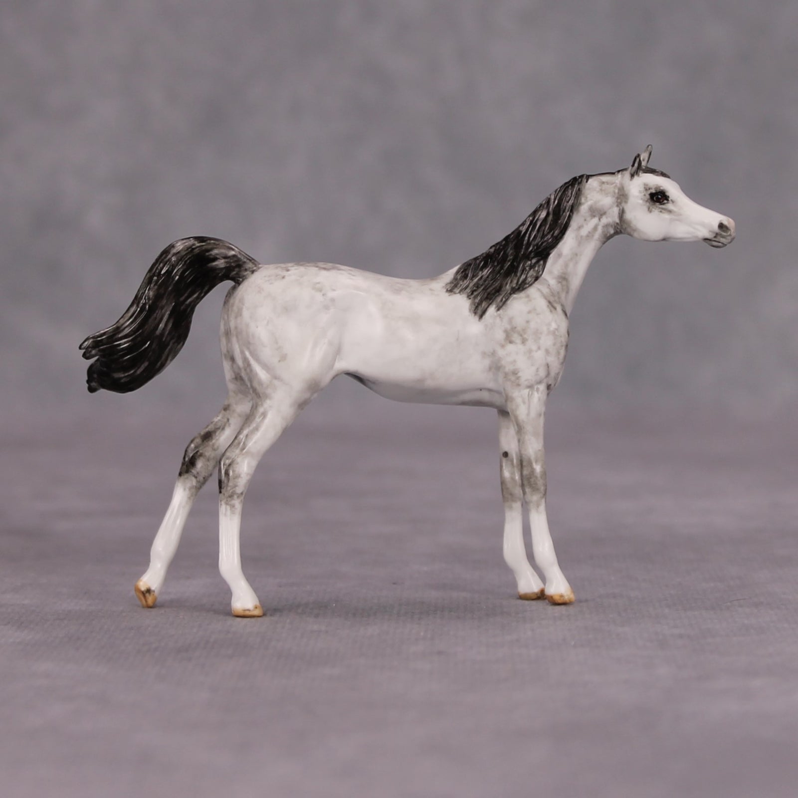 Zoar OOAK Dapple Grey Custom Arabian Mare Chip By Andrea Thomason MM24 MHP Auction Piece