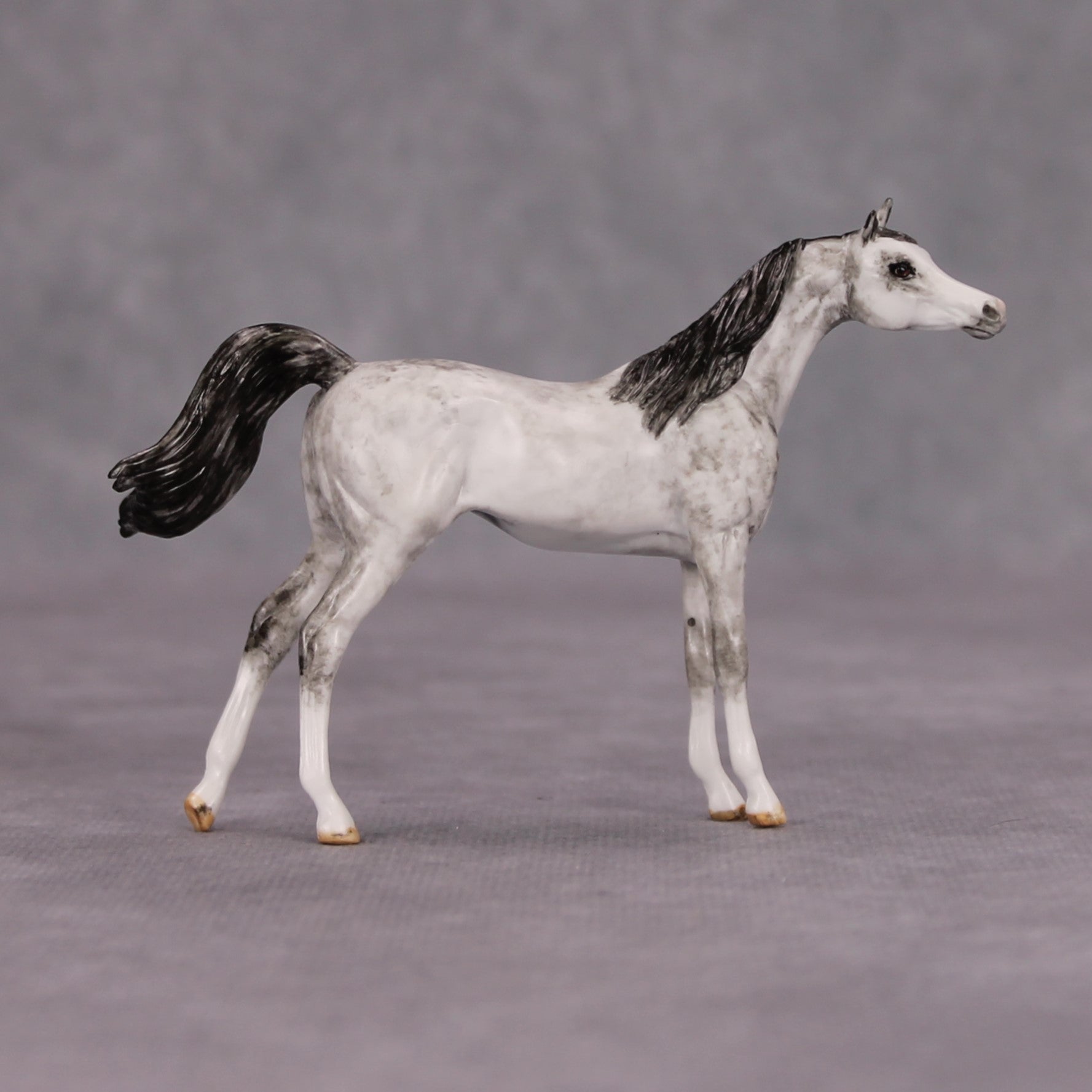 Zoar OOAK Dapple Grey Custom Arabian Mare Chip By Andrea Thomason MM24 MHP Auction Piece