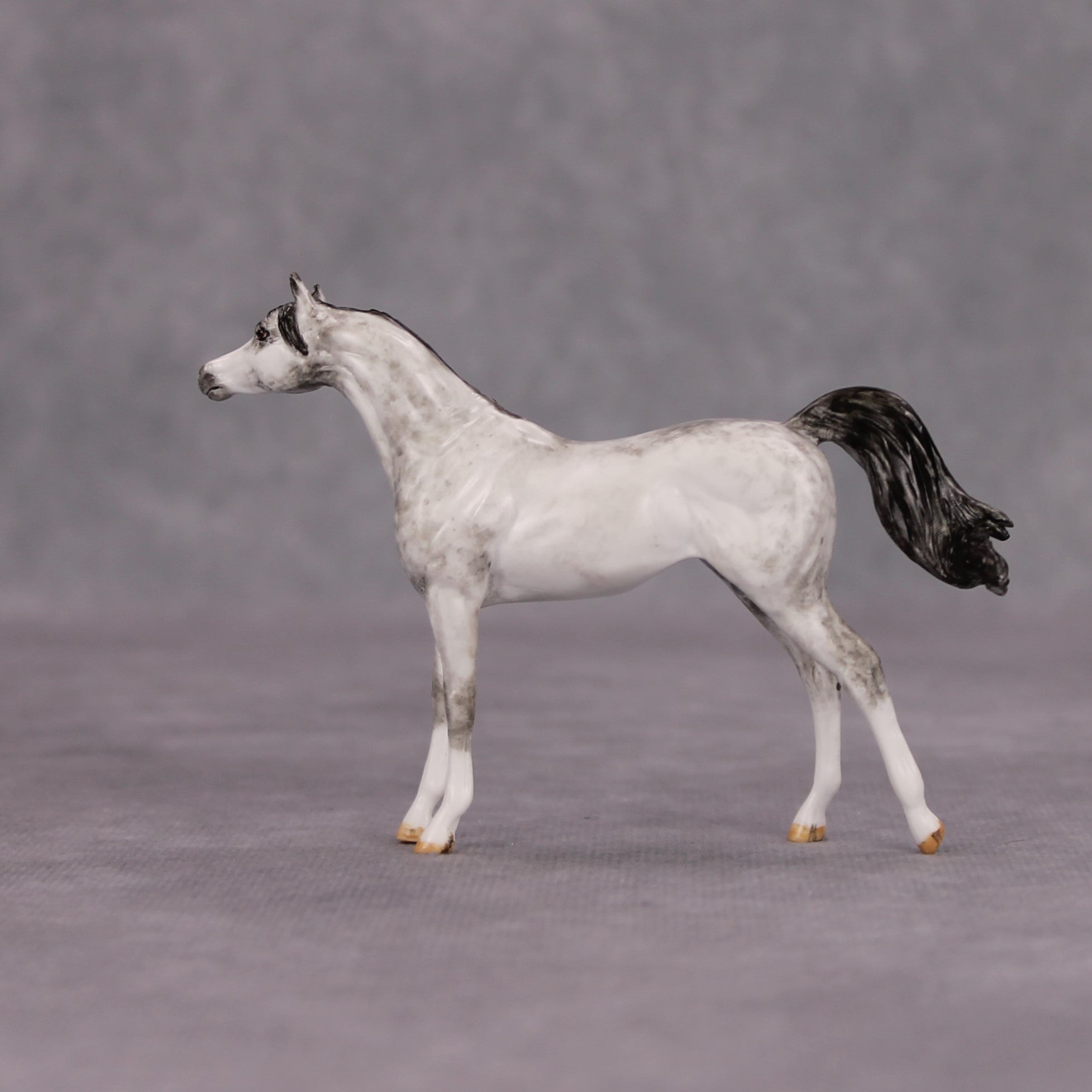 Zoar OOAK Dapple Grey Custom Arabian Mare Chip By Andrea Thomason MM24 MHP Auction Piece