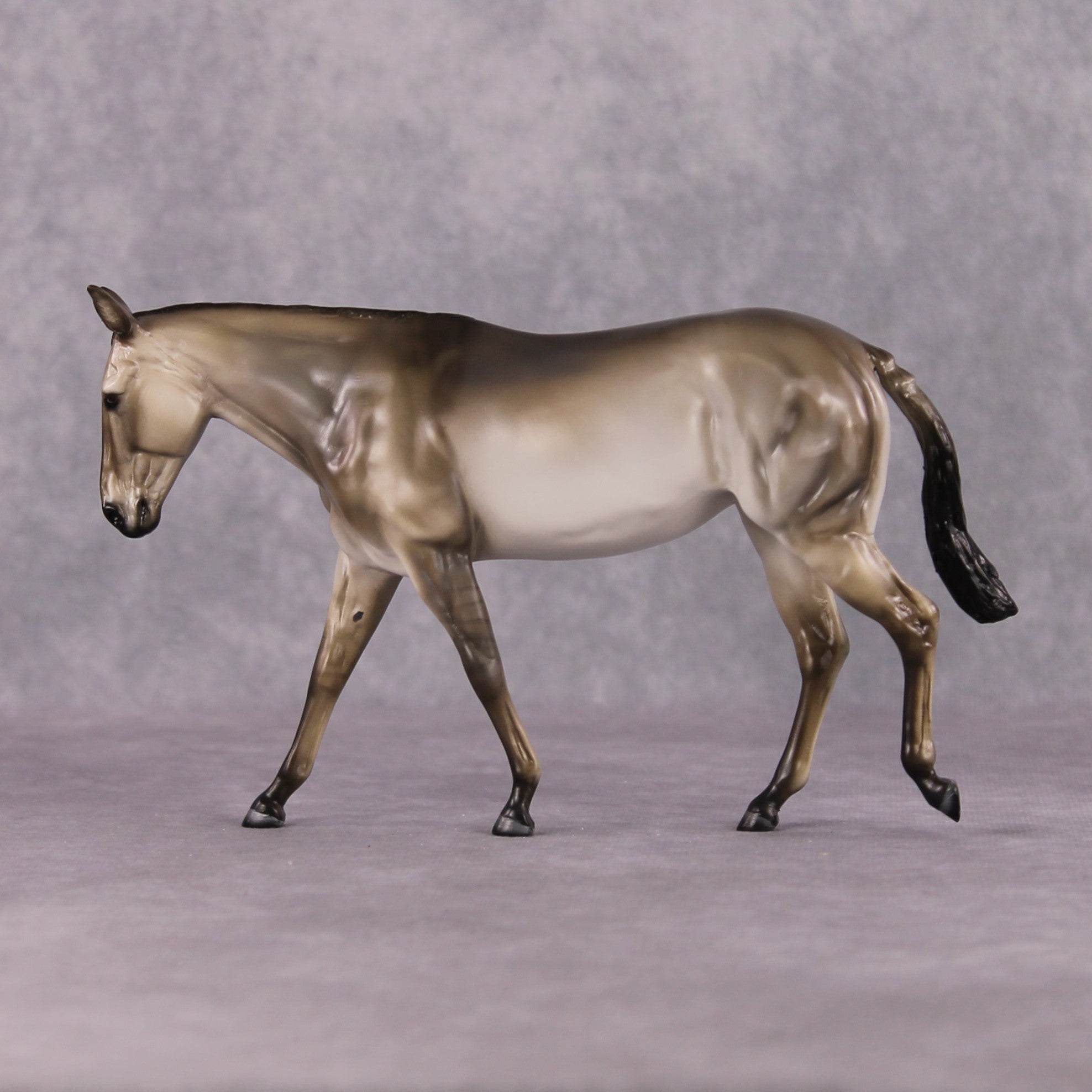 "Silver Dun Purdy" OOAK Custom Silver Dun/Grulla Pebble Mule By Tiffany Purdy - GemStone Series