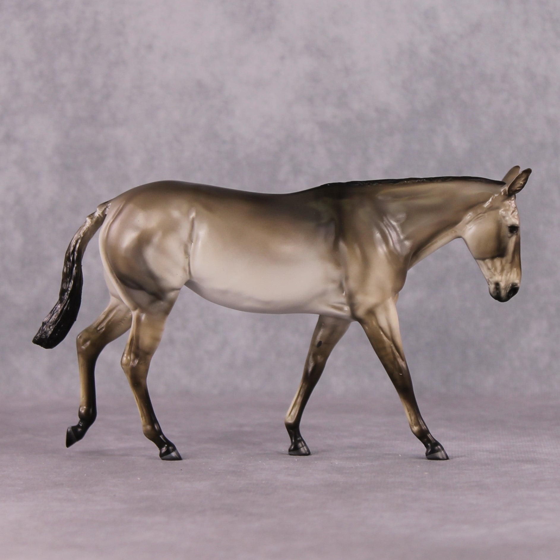 "Silver Dun Purdy" OOAK Custom Silver Dun/Grulla Pebble Mule By Tiffany Purdy - GemStone Series