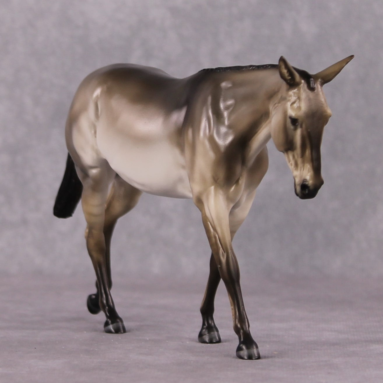 "Silver Dun Purdy" OOAK Custom Silver Dun/Grulla Pebble Mule By Tiffany Purdy - GemStone Series