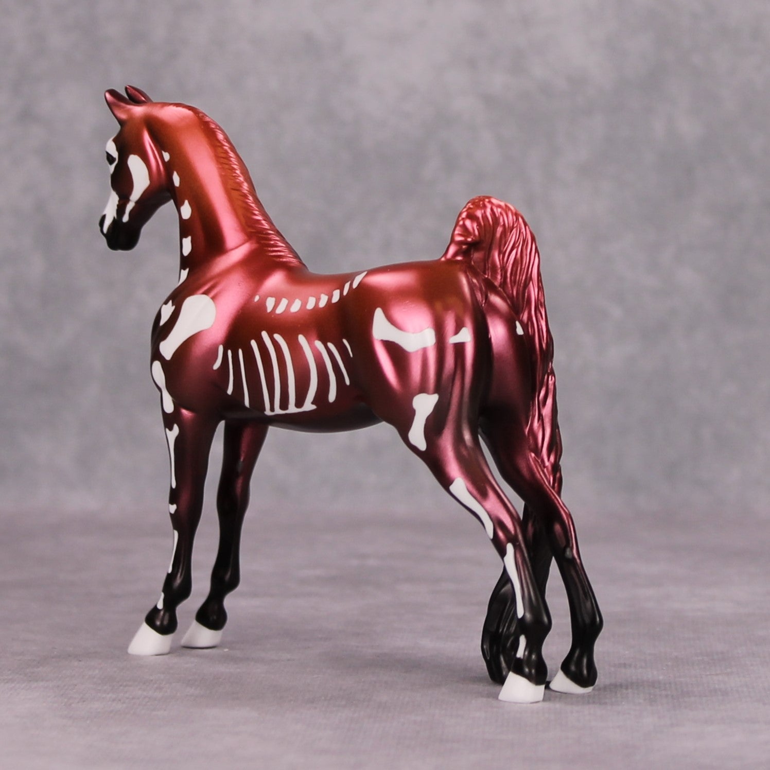 Timbers: Shivered OOAK Metallic Red Bones Deco Pebble Saddlebred By Jamie Adamson MM24