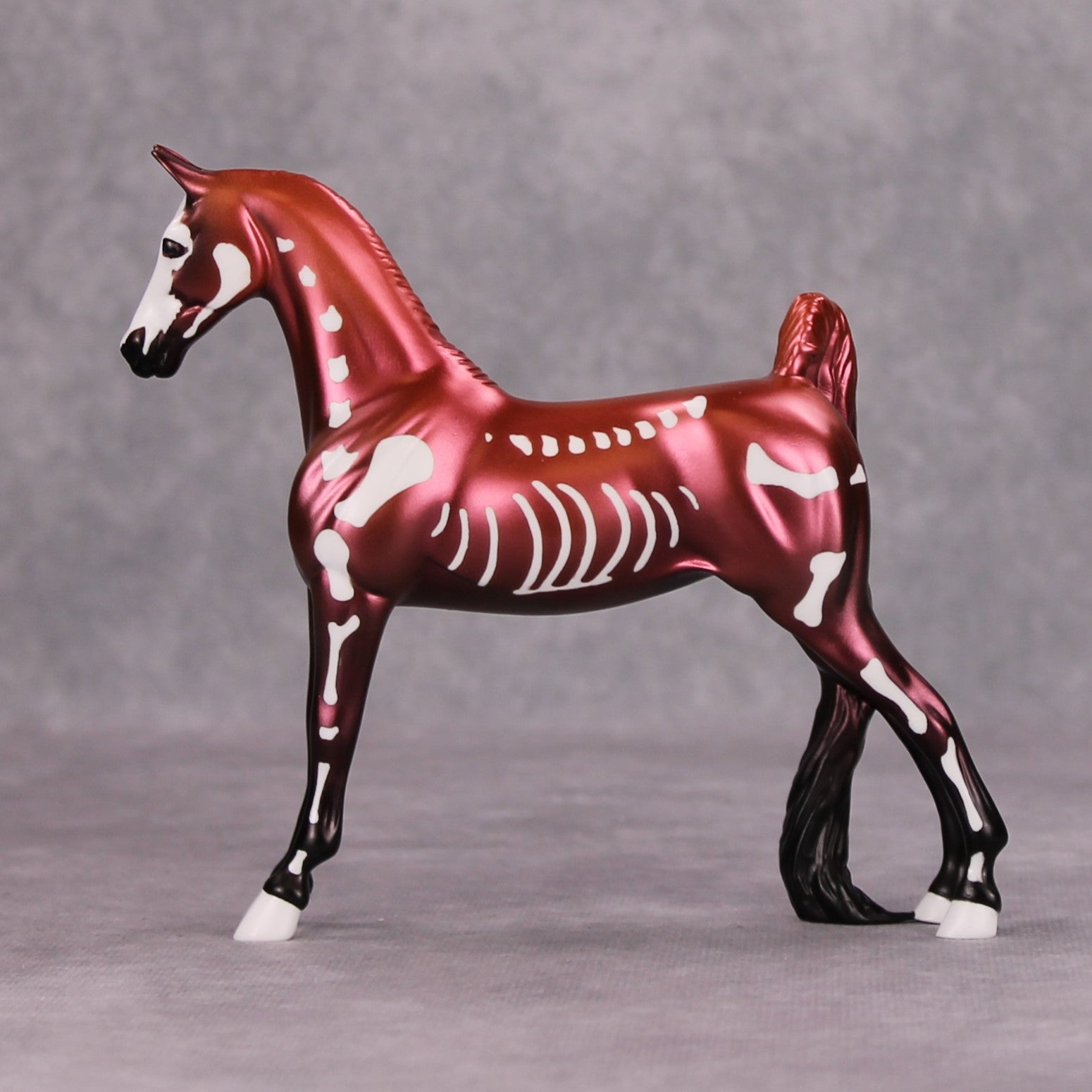 Timbers: Shivered OOAK Metallic Red Bones Deco Pebble Saddlebred By Jamie Adamson MM24