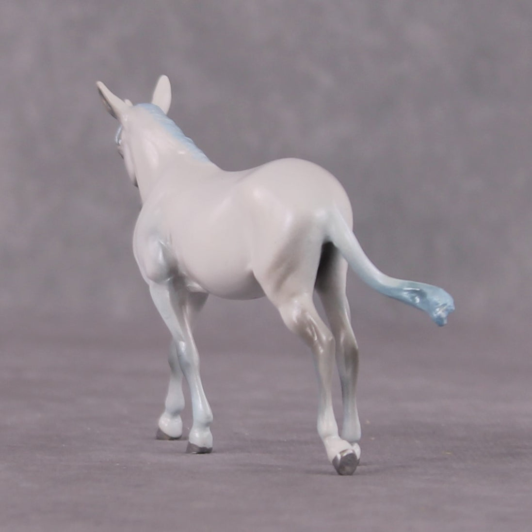 "Lil Mulicorn" OOAK EFCM Deco White & Baby Blue Unicorn Mule Chip By Tiffany Purdy - GemStone Series
