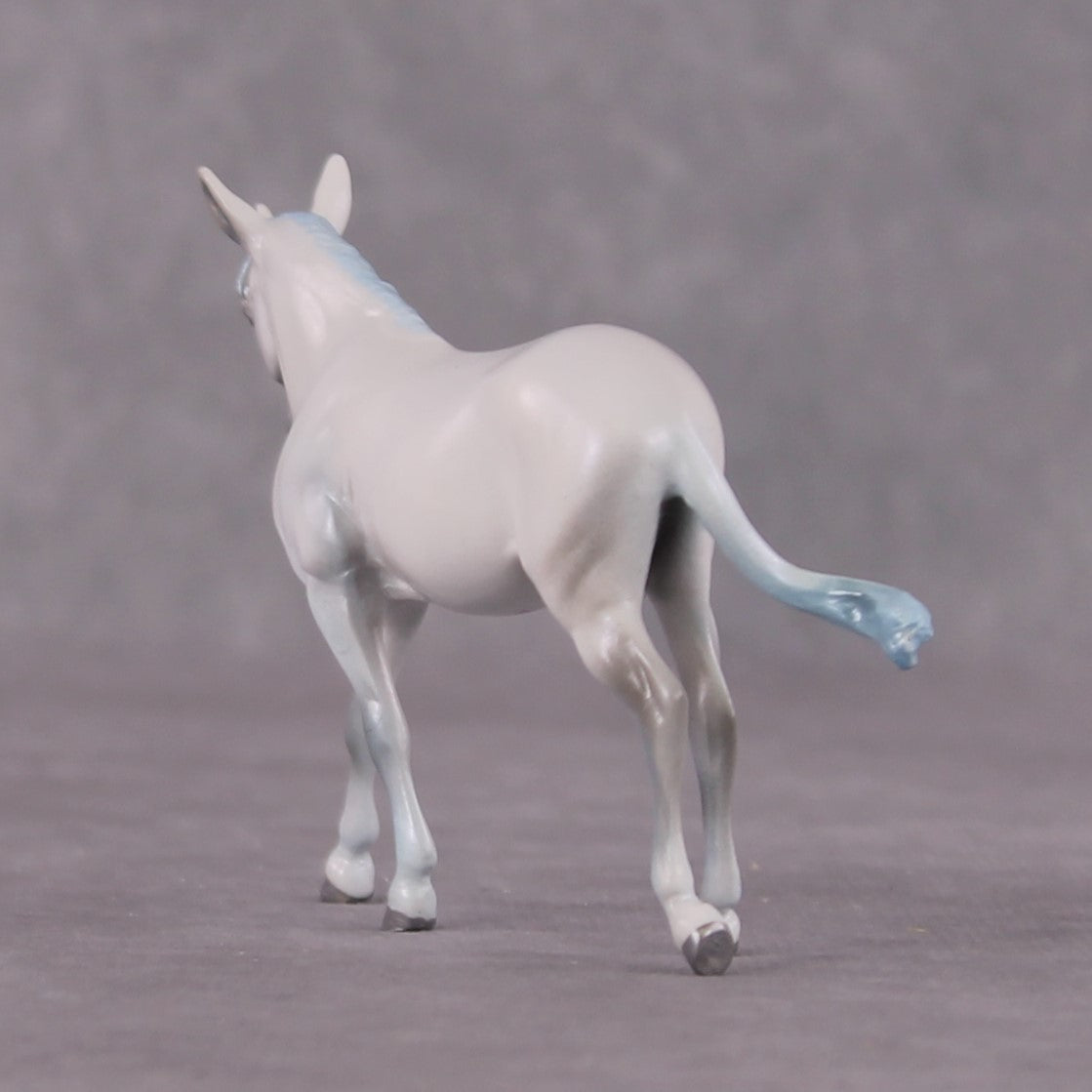 "Lil Mulicorn" OOAK EFCM Deco White &amp; Baby Blue Unicorn Mule Chip By Tiffany Purdy - GemStone Series