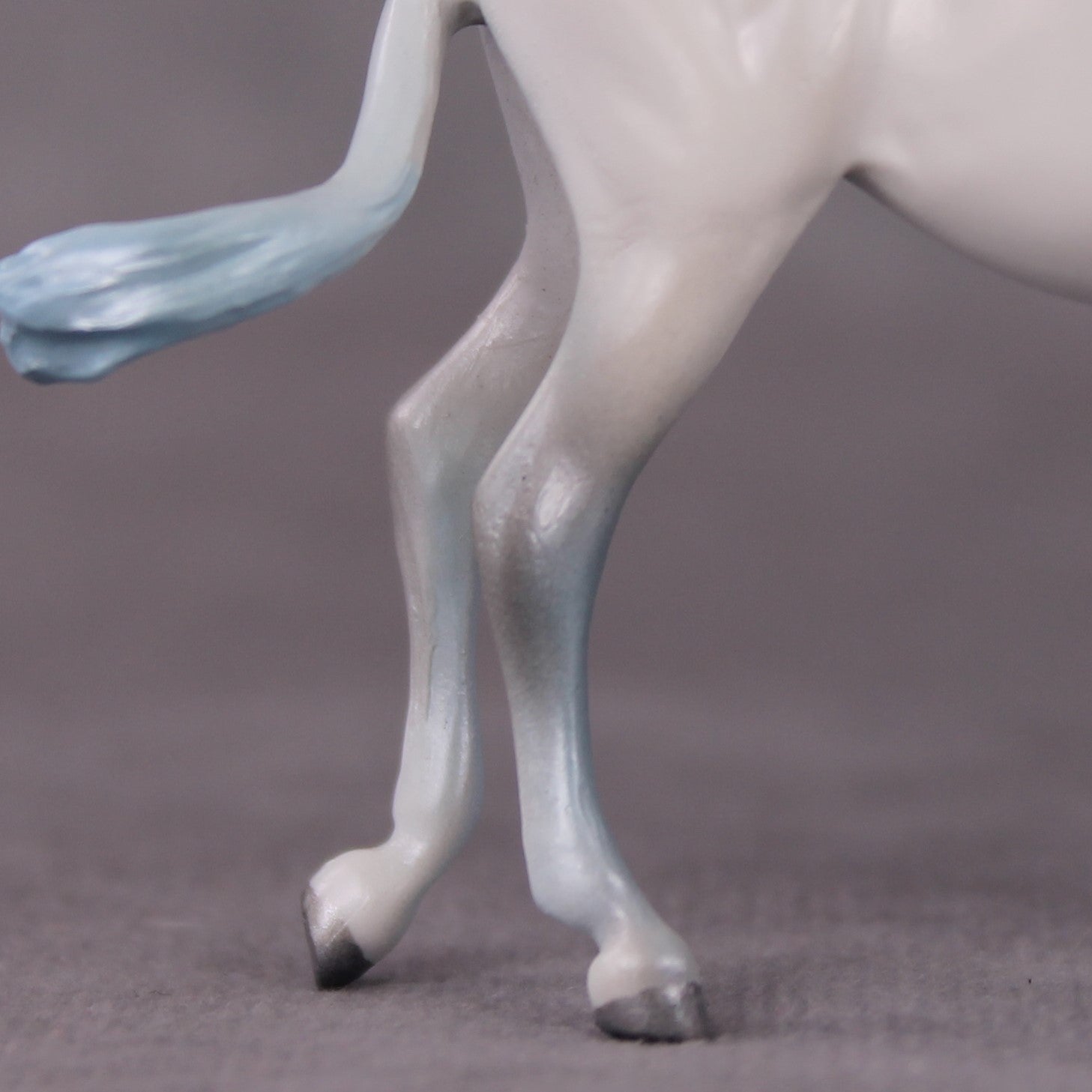 "Lil Mulicorn" OOAK EFCM Deco White &amp; Baby Blue Unicorn Mule Chip By Tiffany Purdy - GemStone Series