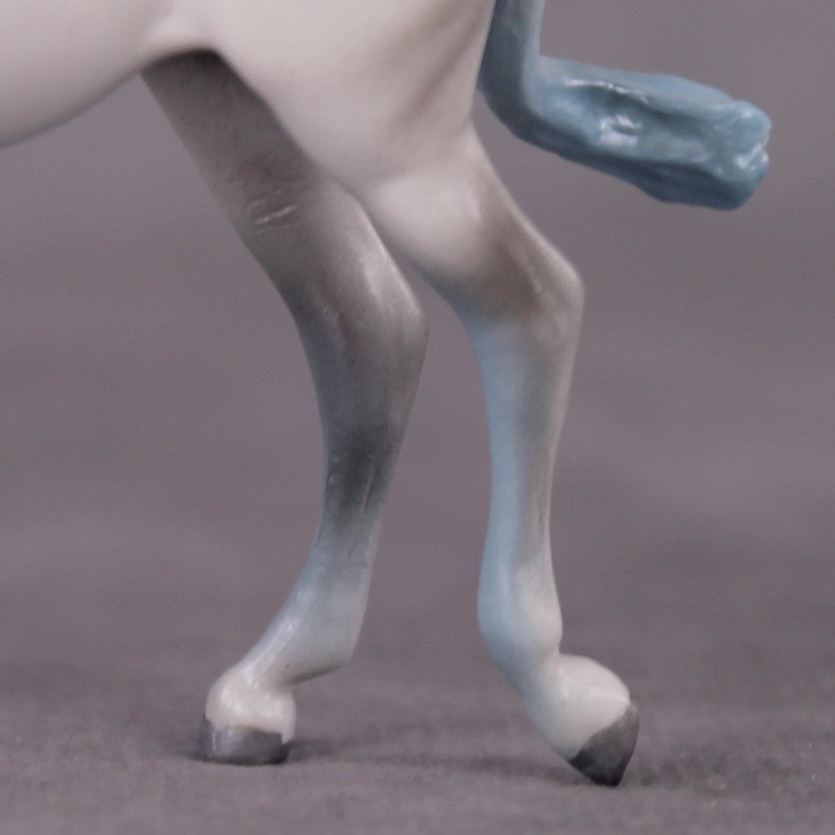 "Lil Mulicorn" OOAK EFCM Deco White &amp; Baby Blue Unicorn Mule Chip By Tiffany Purdy - GemStone Series