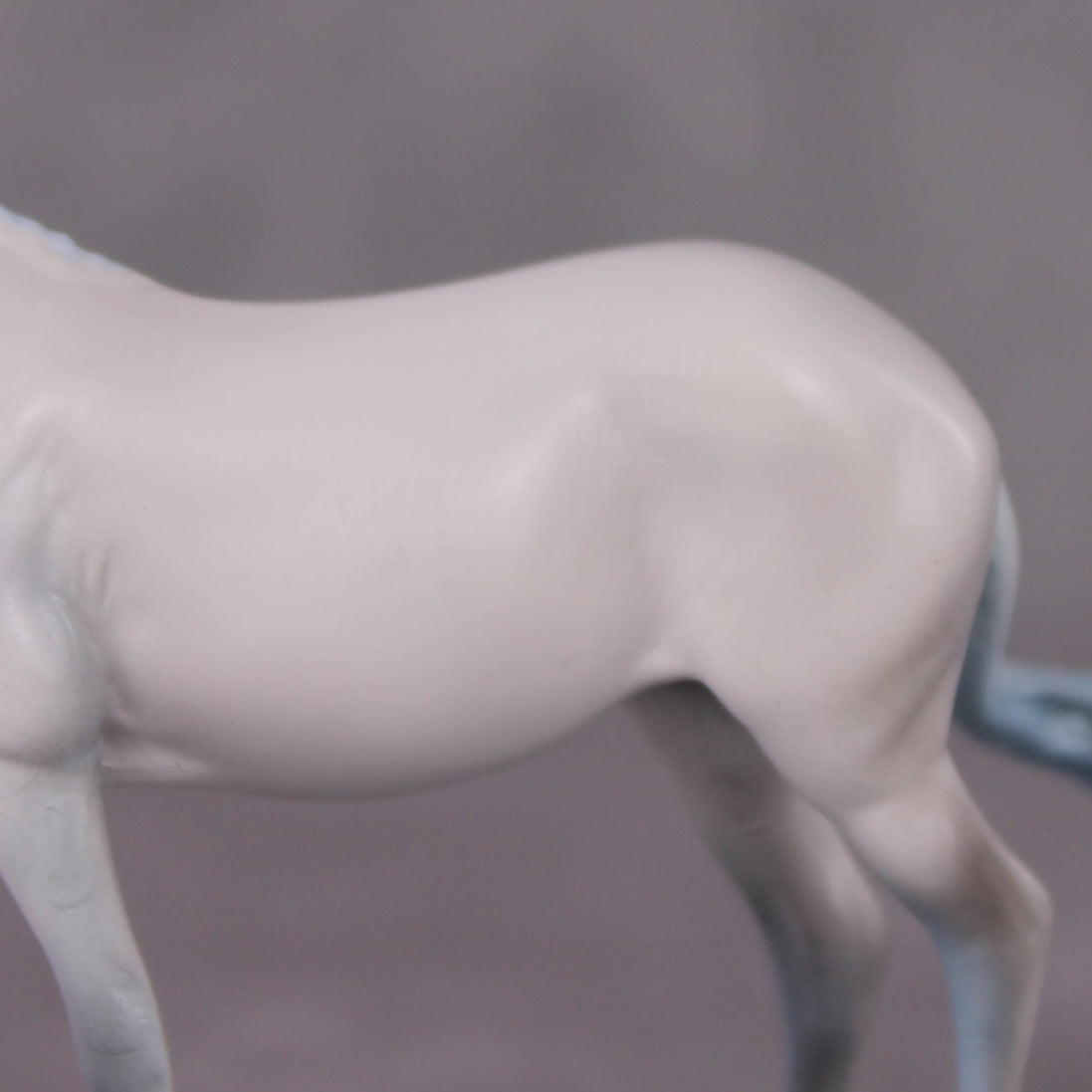 "Lil Mulicorn" OOAK EFCM Deco White & Baby Blue Unicorn Mule Chip By Tiffany Purdy - GemStone Series