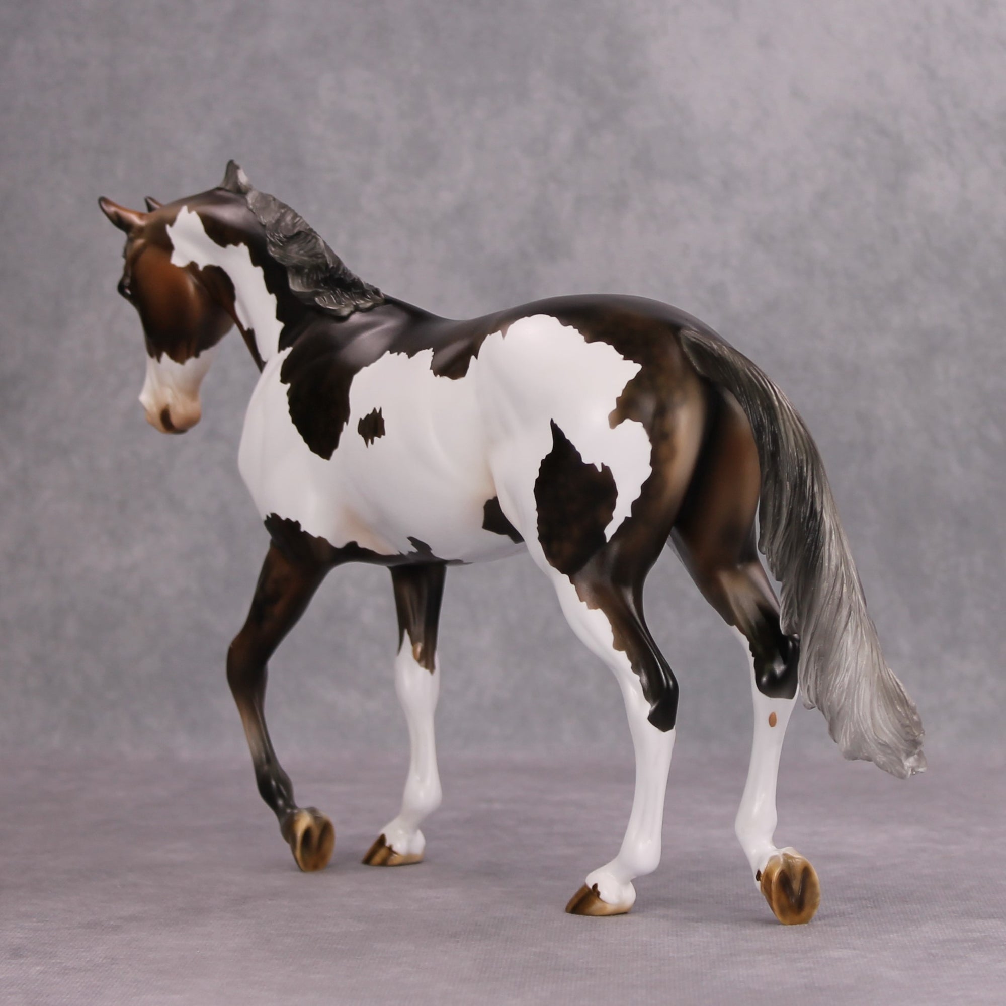 The Storm OOAK Silver Bay Pinto Thoroughbred By Julie Keim MM24