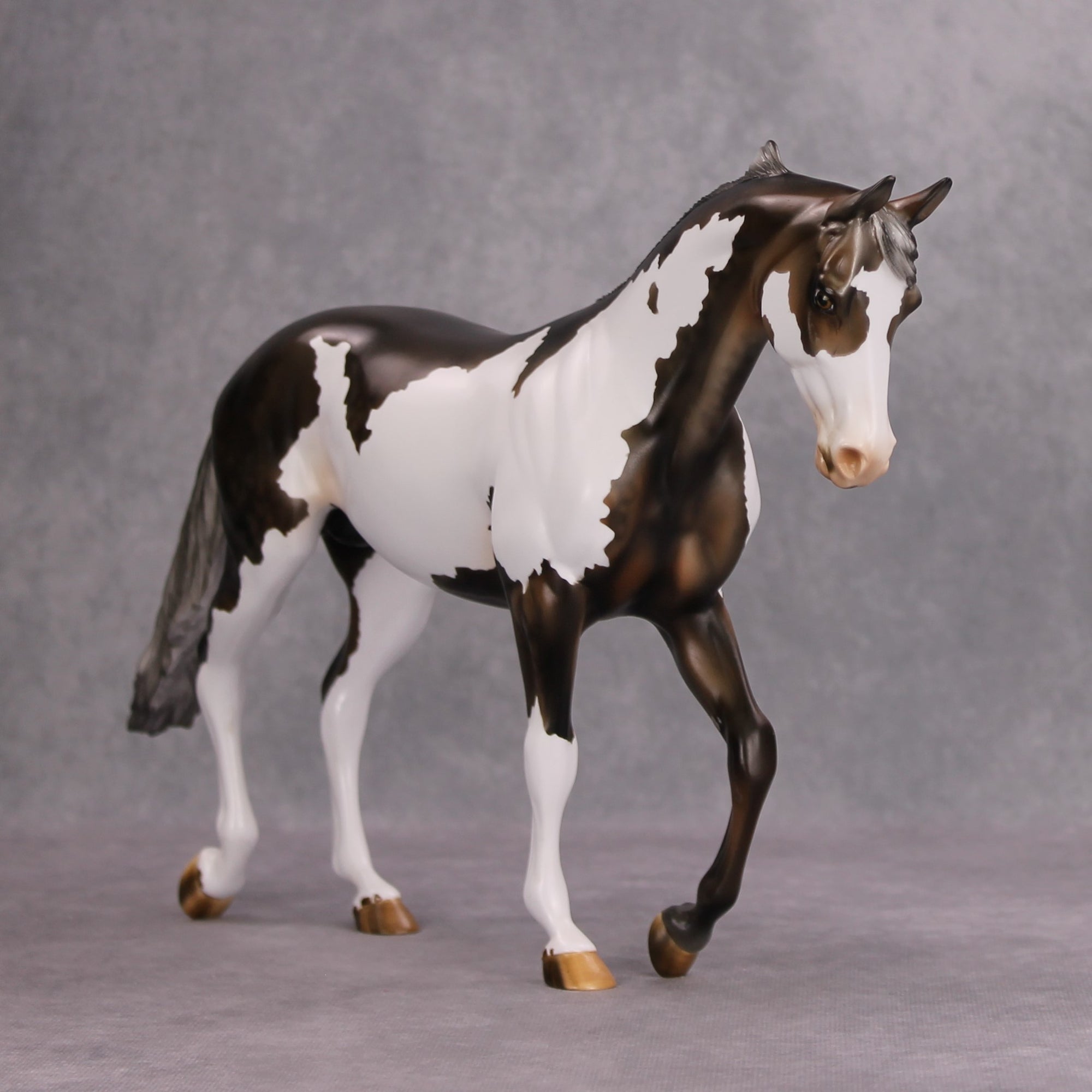 The Storm OOAK Silver Bay Pinto Thoroughbred By Julie Keim MM24