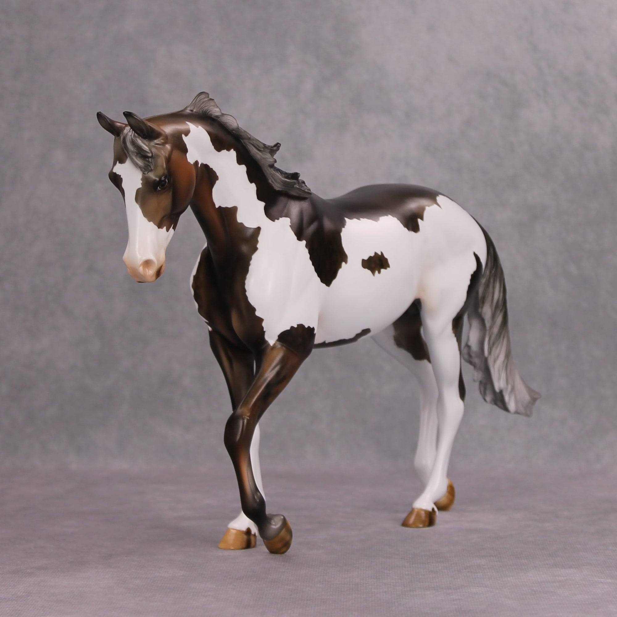 The Storm OOAK Silver Bay Pinto Thoroughbred By Julie Keim MM24