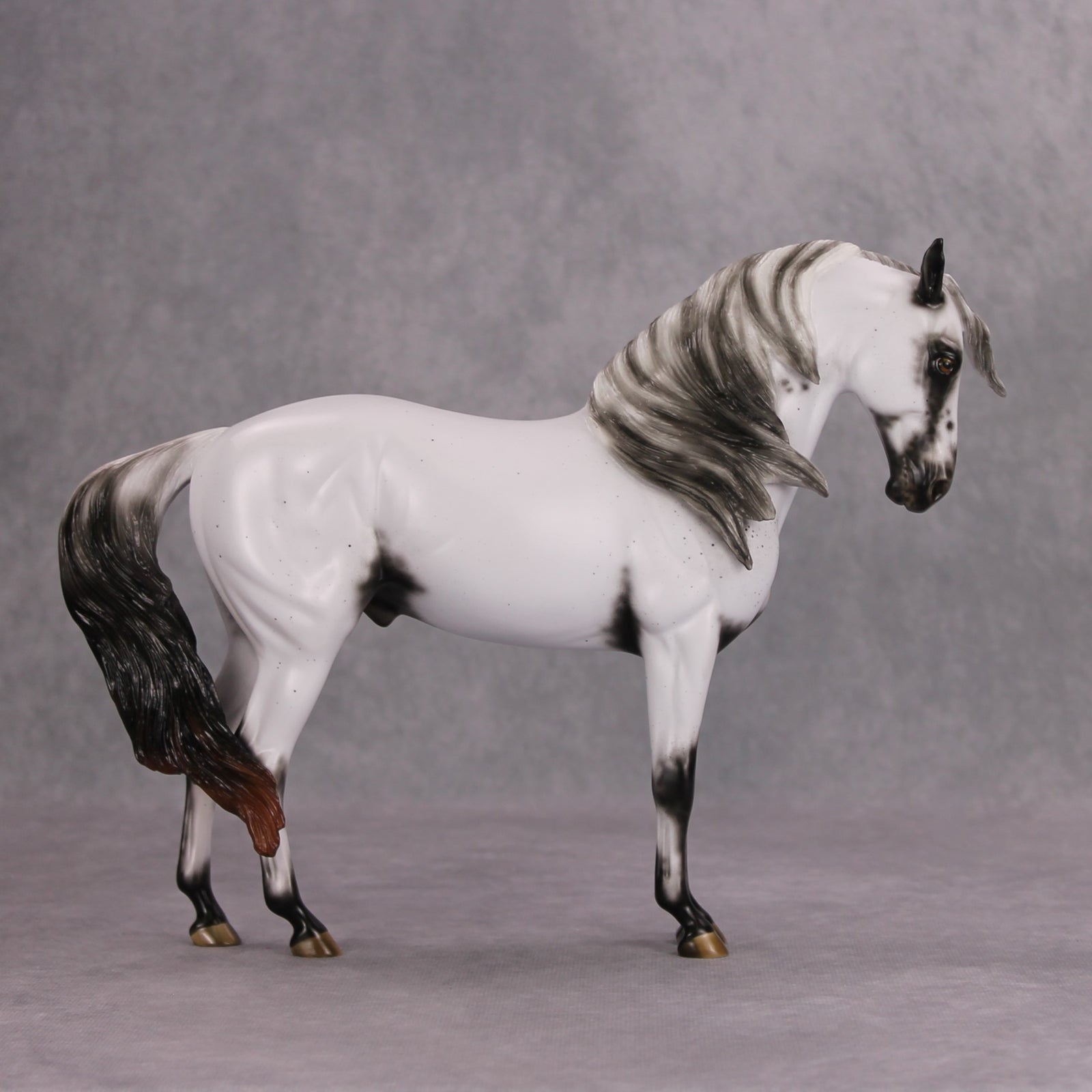 Phantom Traveller OOAK Flebitten Grey Few Spot Appy By Ashley Palmer MM24 MHP Auction Piece