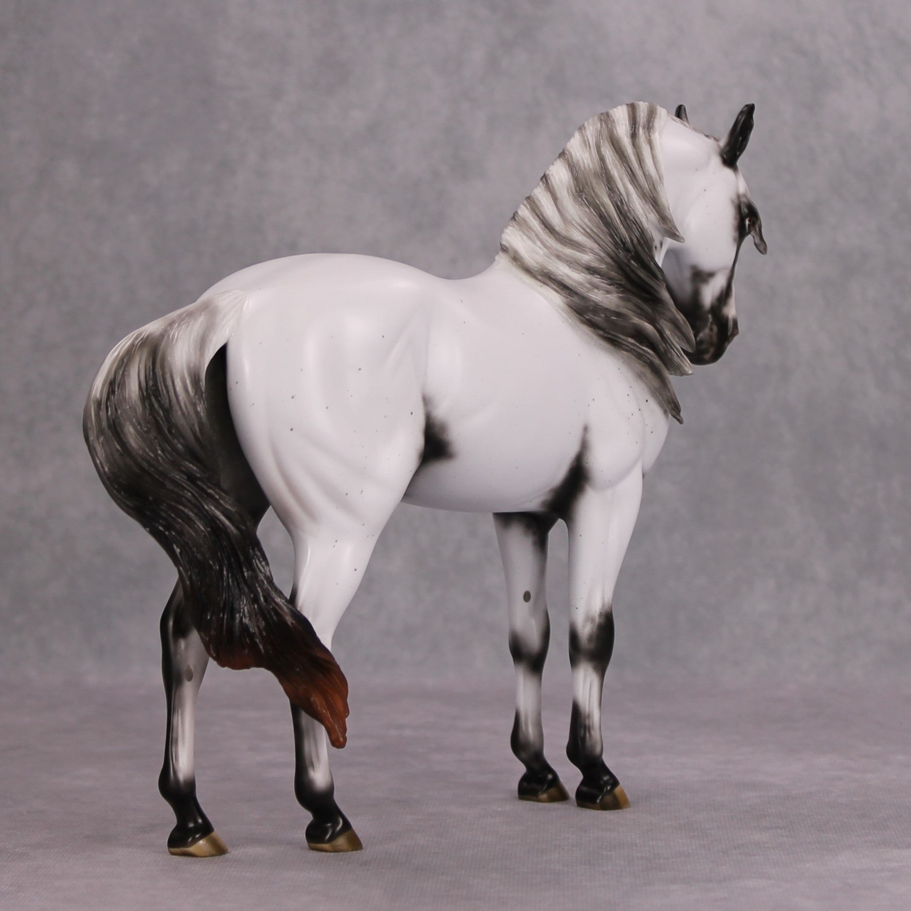 Phantom Traveller OOAK Flebitten Grey Few Spot Appy By Ashley Palmer MM24 MHP Auction Piece