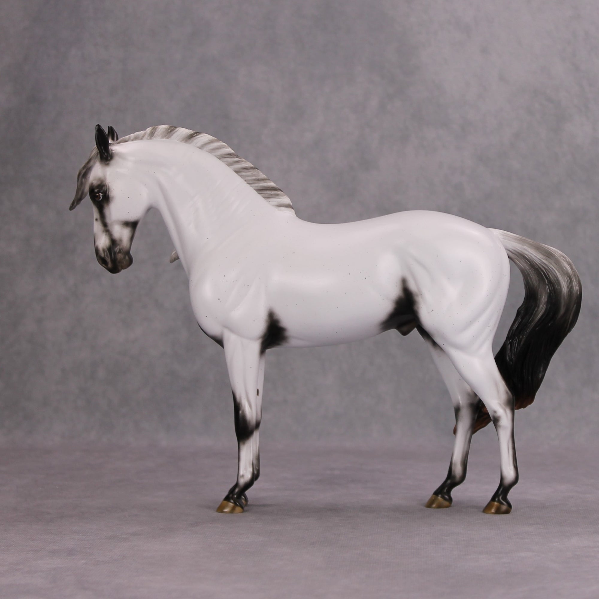 Phantom Traveller OOAK Flebitten Grey Few Spot Appy By Ashley Palmer MM24 MHP Auction Piece