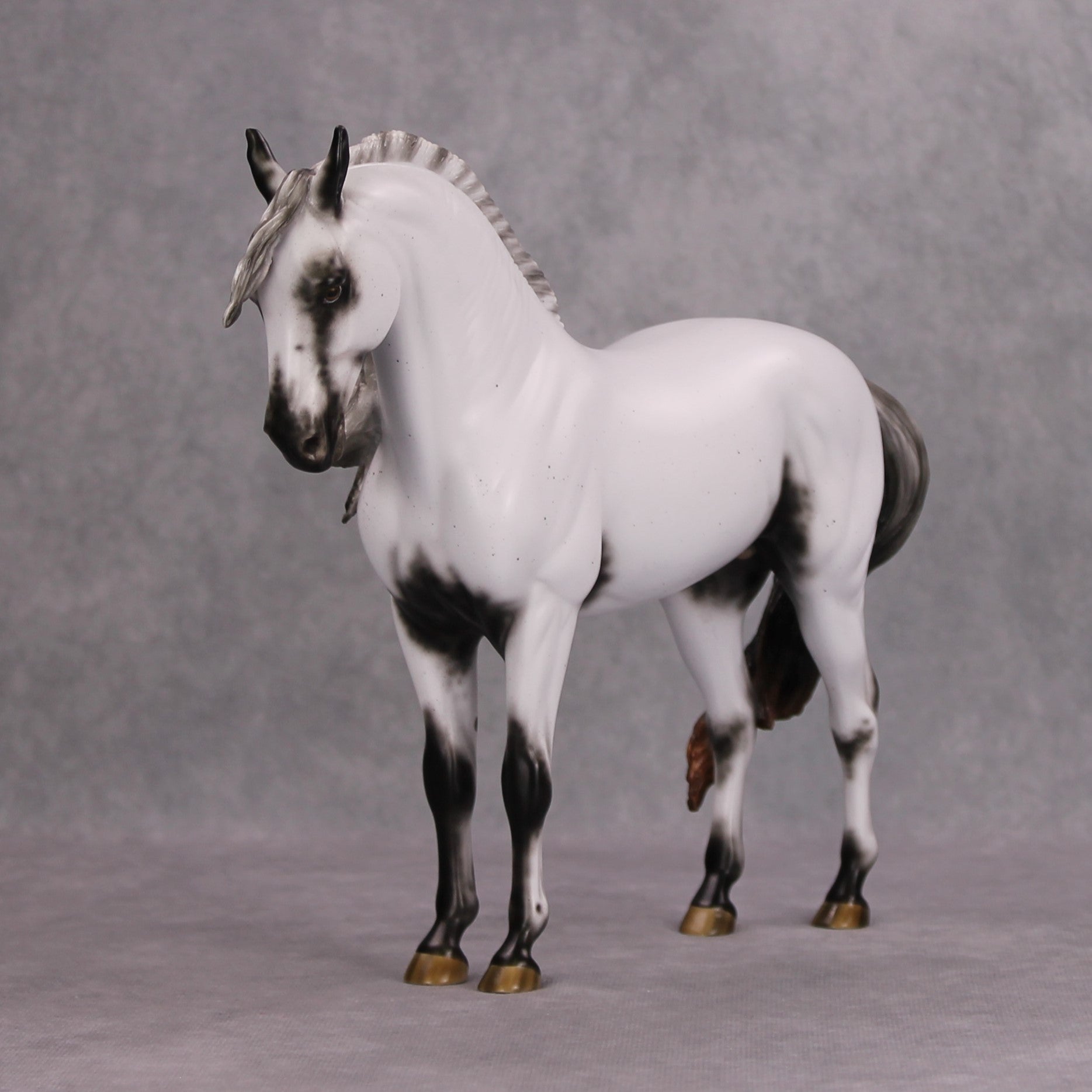 Phantom Traveller OOAK Flebitten Grey Few Spot Appy By Ashley Palmer MM24 MHP Auction Piece