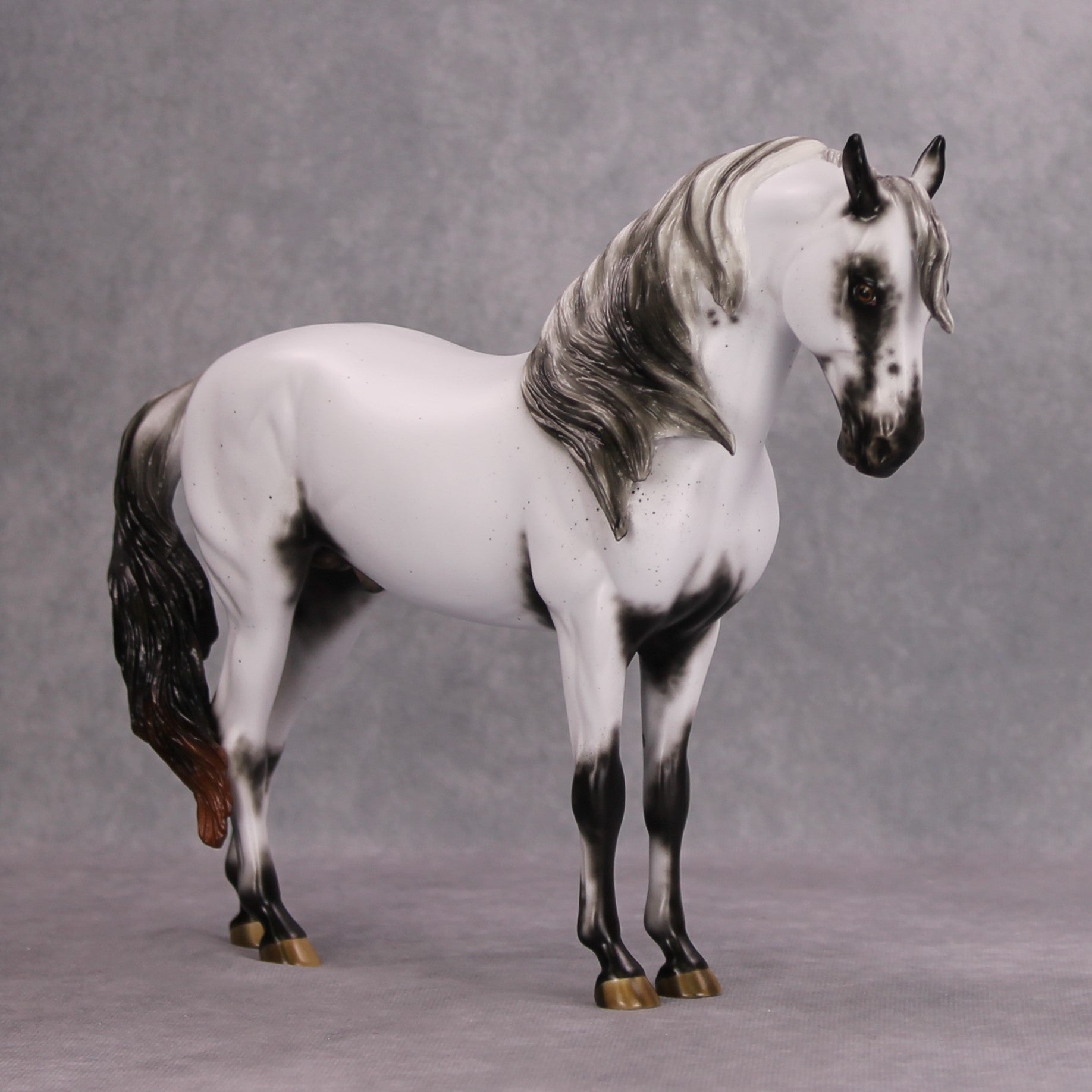 Phantom Traveller OOAK Flebitten Grey Few Spot Appy By Ashley Palmer MM24 MHP Auction Piece