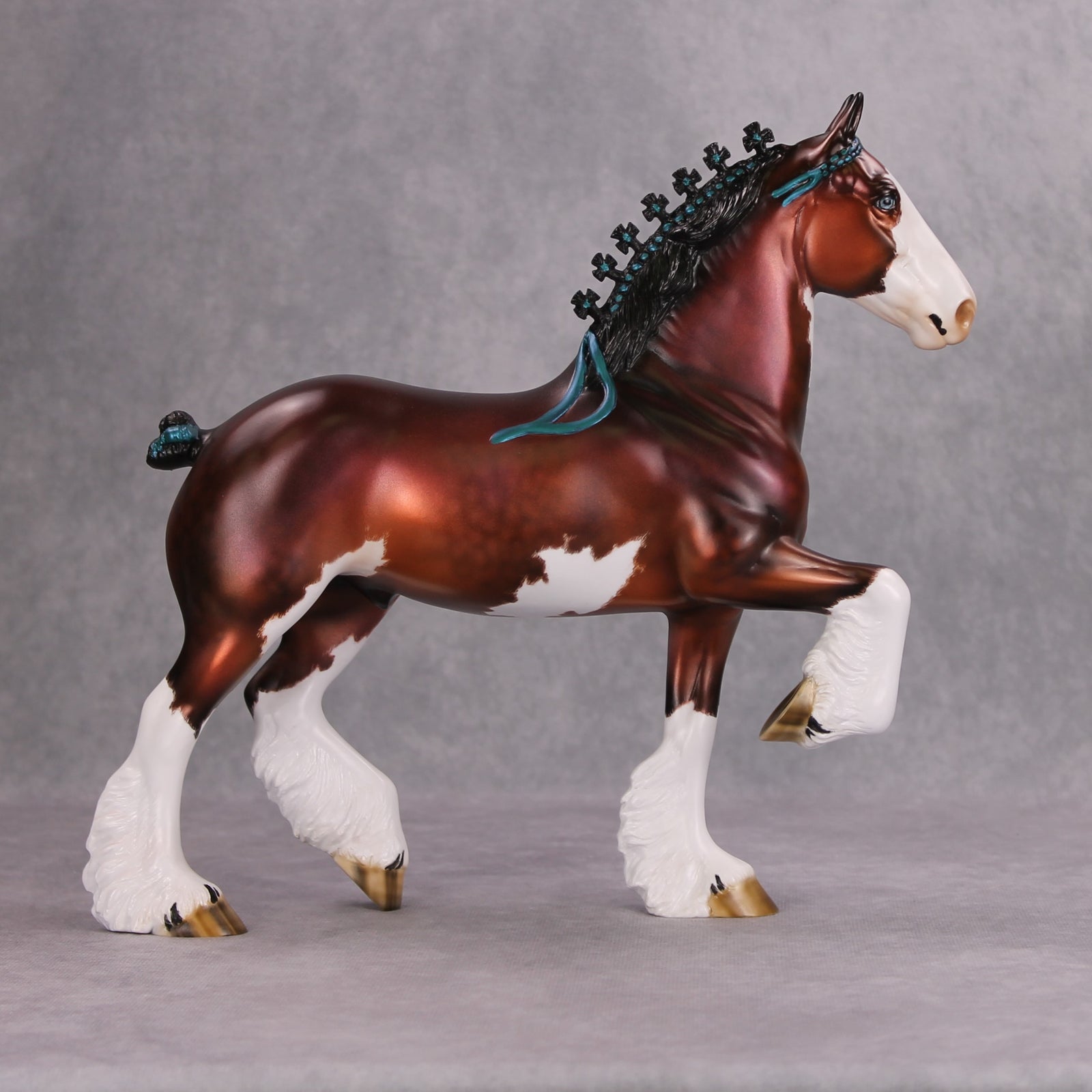 Cherry Sundae OOAK Red Bay Sabino Trotting Drafter By Julie Keim MM24