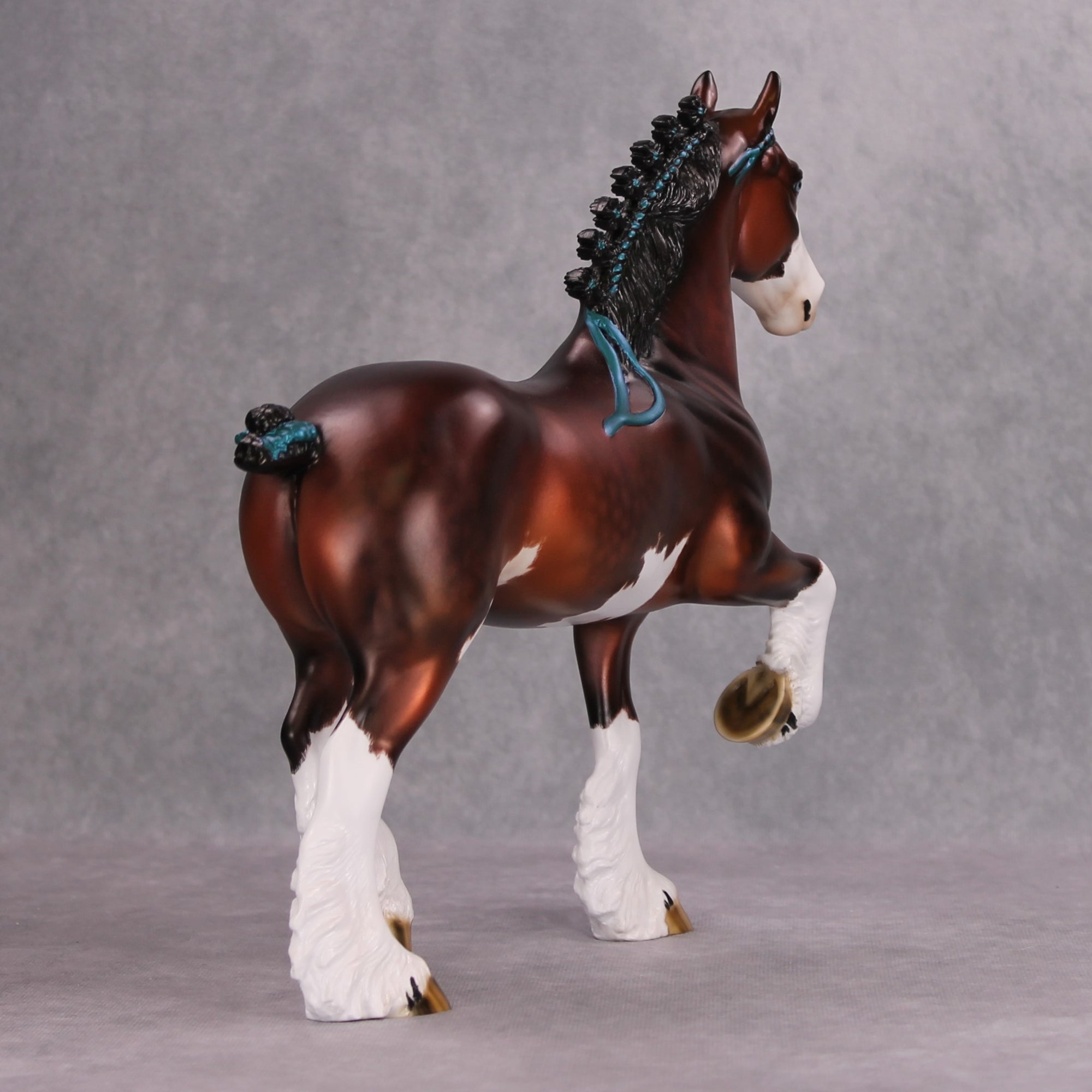 Cherry Sundae OOAK Red Bay Sabino Trotting Drafter By Julie Keim MM24