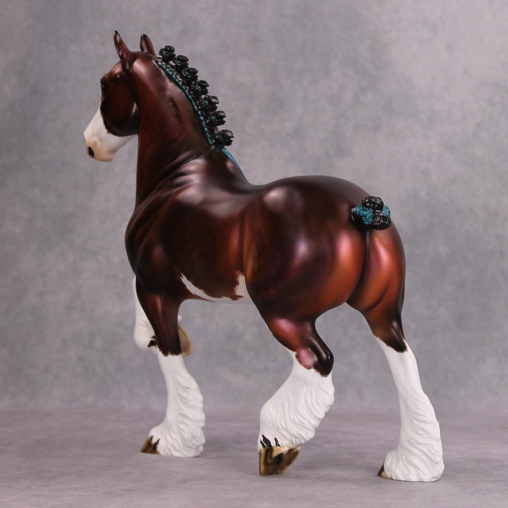 Cherry Sundae OOAK Red Bay Sabino Trotting Drafter By Julie Keim MM24