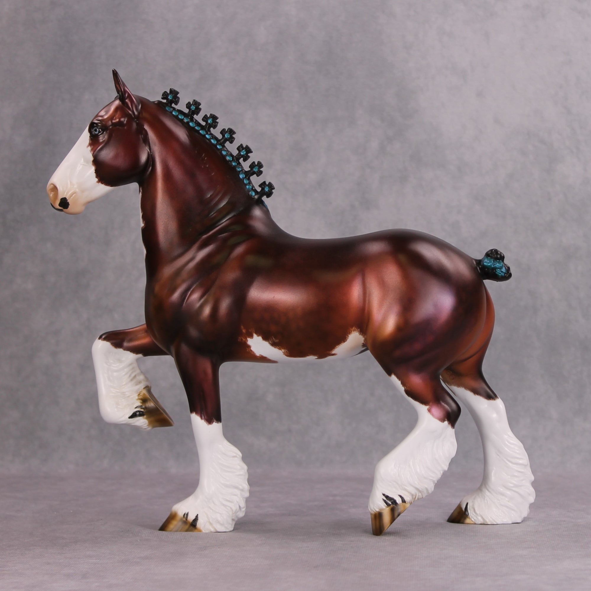 Cherry Sundae OOAK Red Bay Sabino Trotting Drafter By Julie Keim MM24