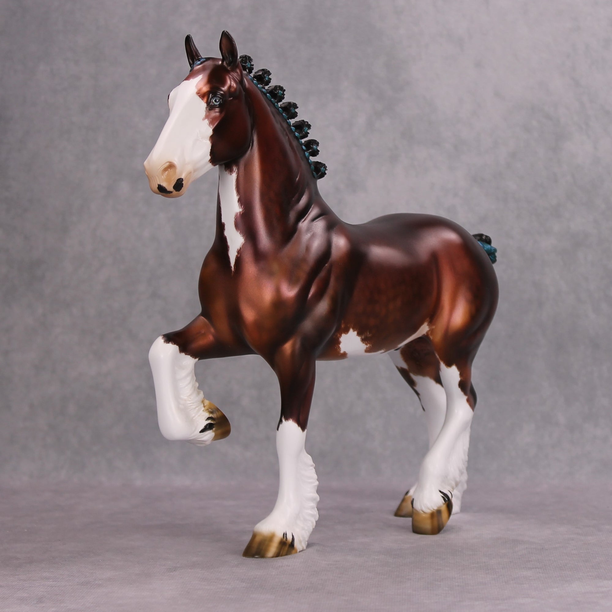 Cherry Sundae OOAK Red Bay Sabino Trotting Drafter By Julie Keim MM24