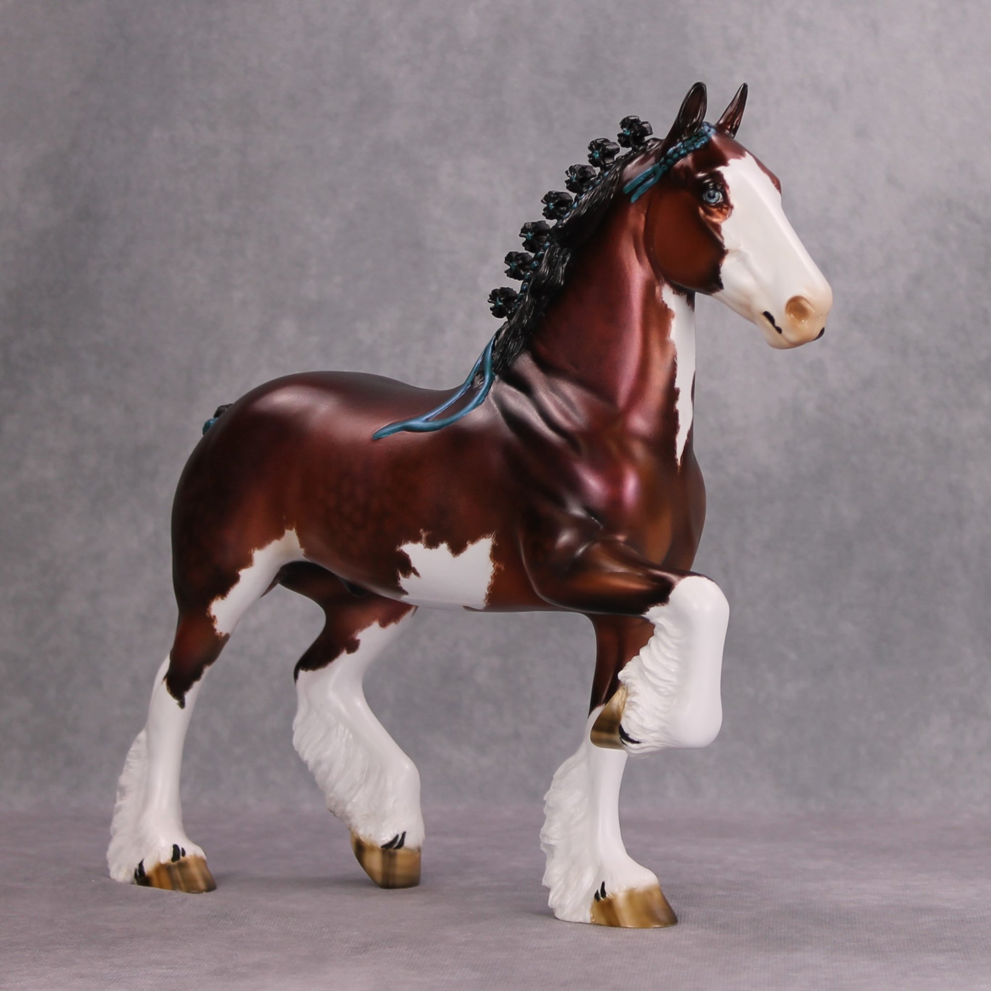 Cherry Sundae OOAK Red Bay Sabino Trotting Drafter By Julie Keim MM24