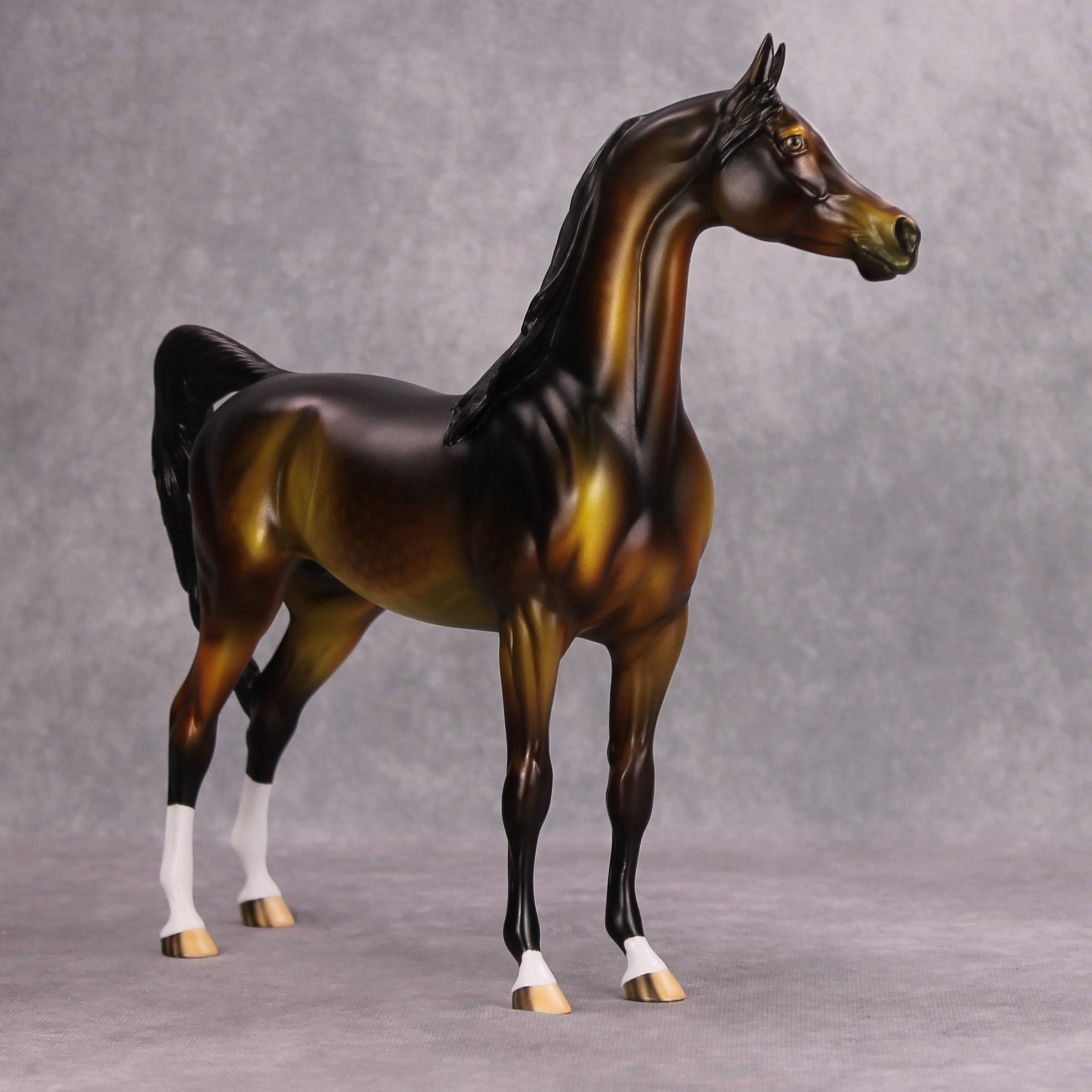 Ah-Maize-Ing! OOAK Bay Sage Yellow Tone Arabian By Dawn Quick